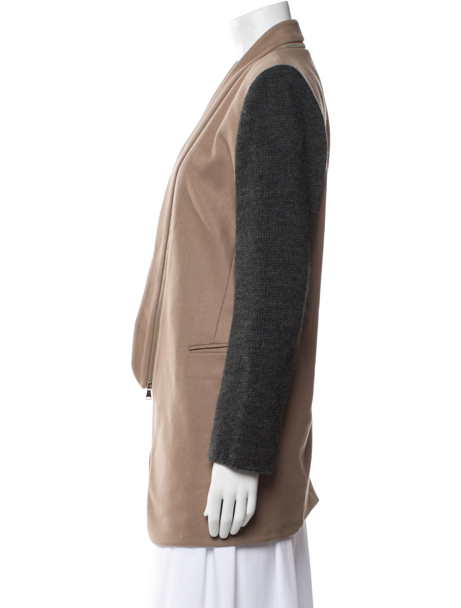 Tibi Wool Colorblock Pattern Blazer