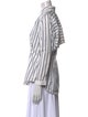 Tibi Striped Long Sleeve Button-Up Top