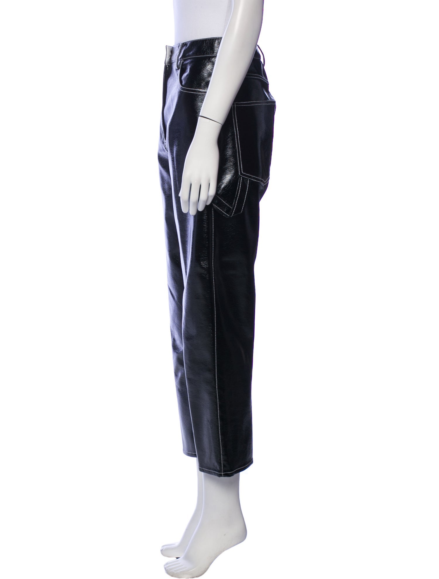 Tibi Faux Leather Straight Leg Pants