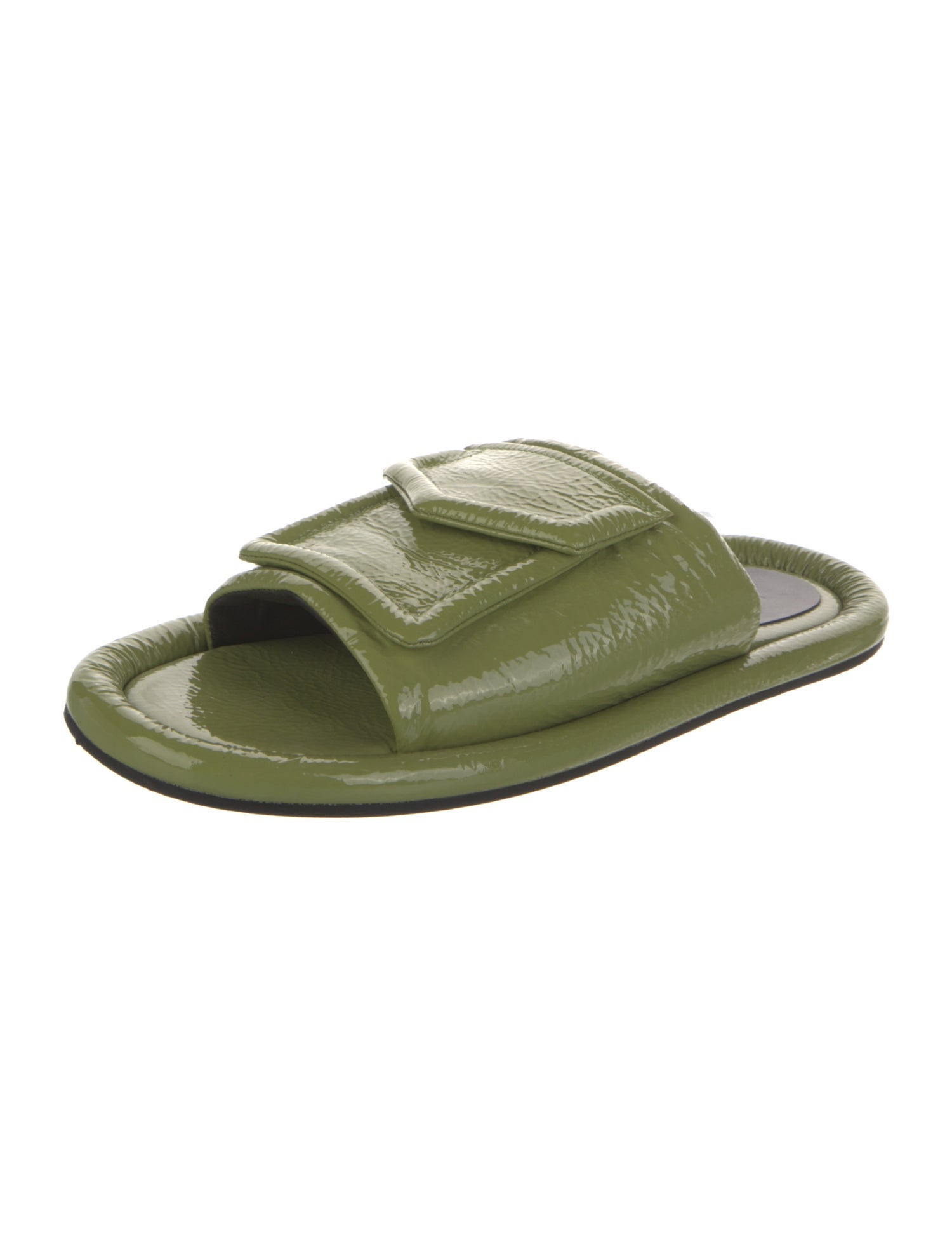 Tibi Patent Leather Slides