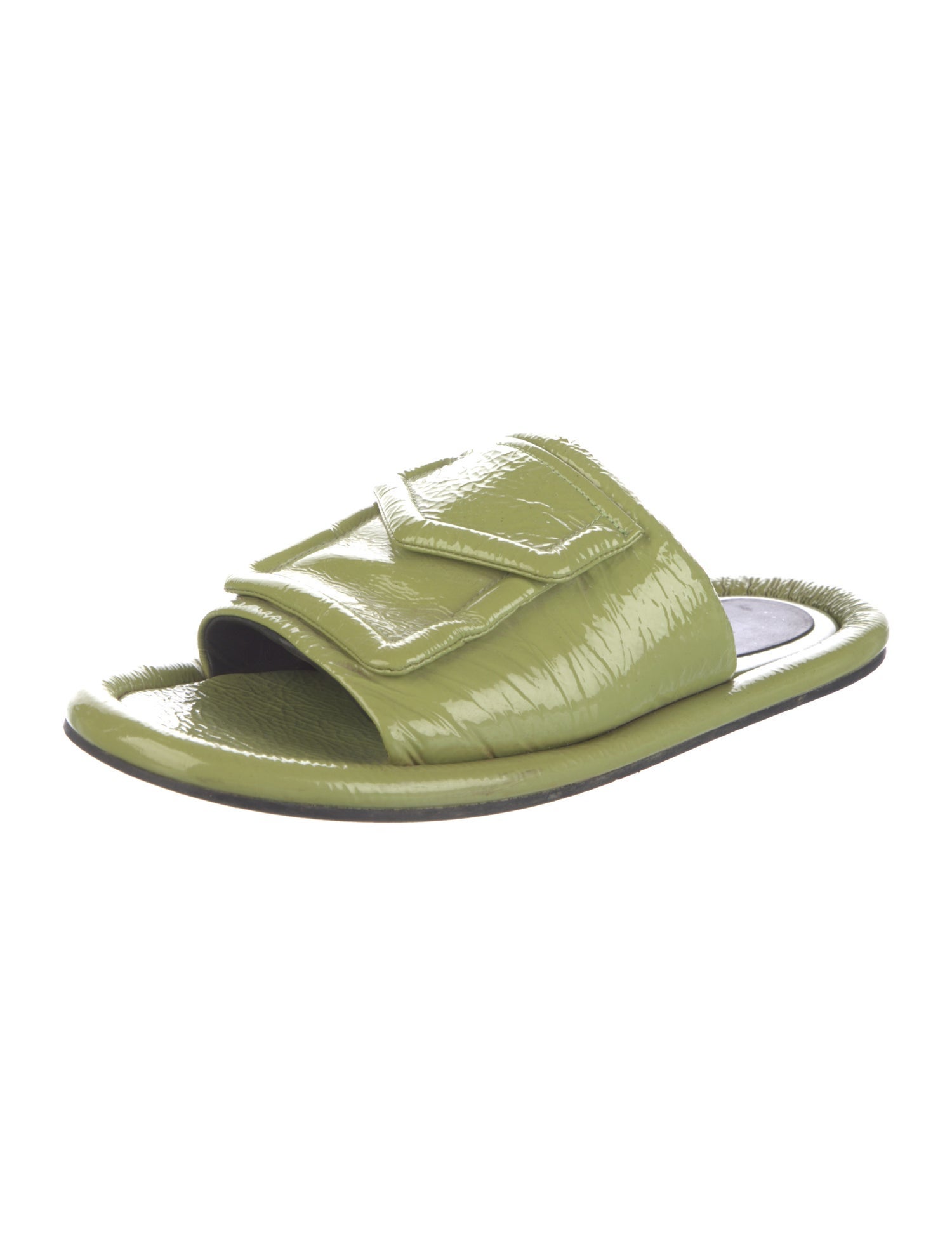 Tibi Patent Leather Slides