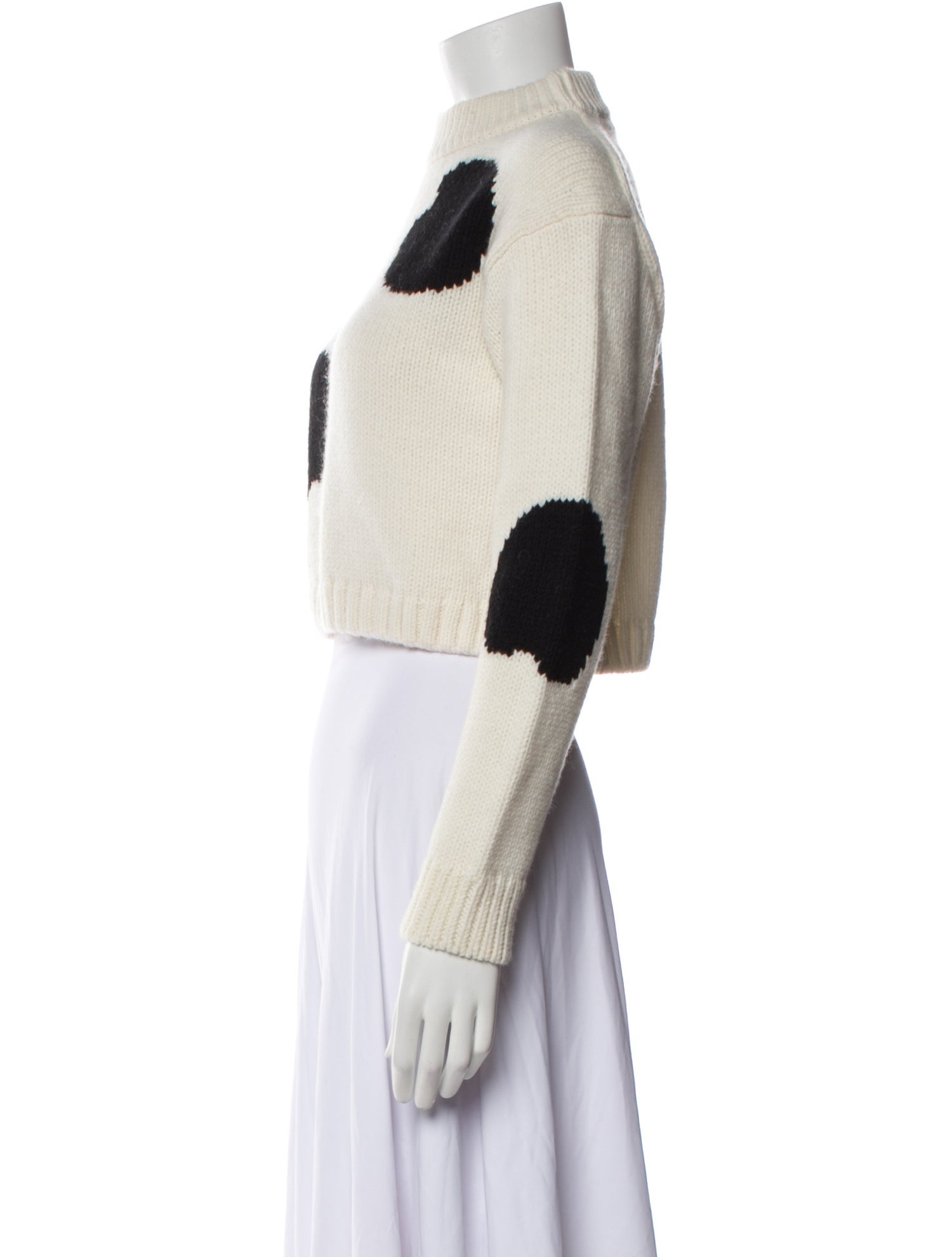 Tibi Graphic Print Mock Neck Sweater