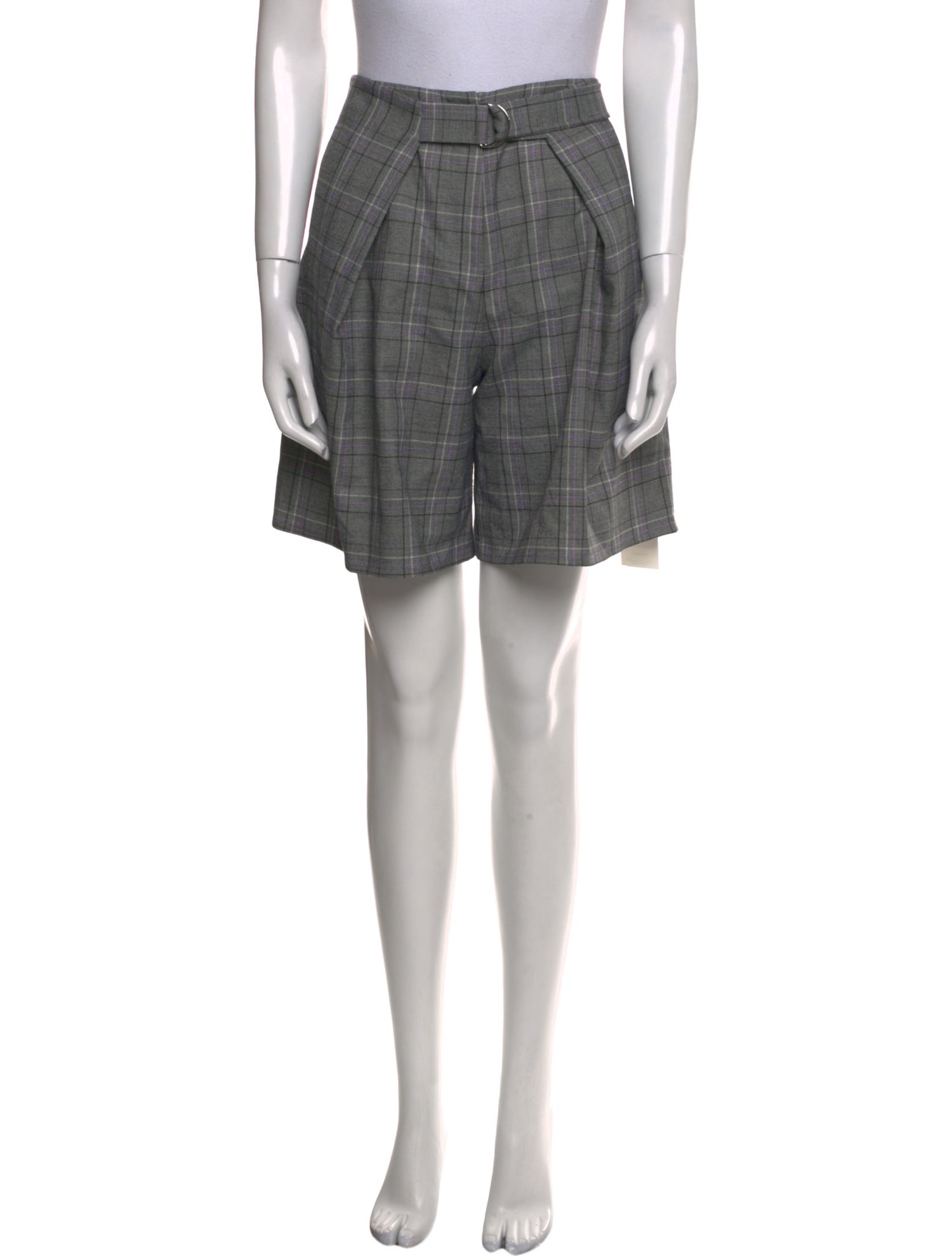 Tibi Plaid Print Knee-Length Shorts