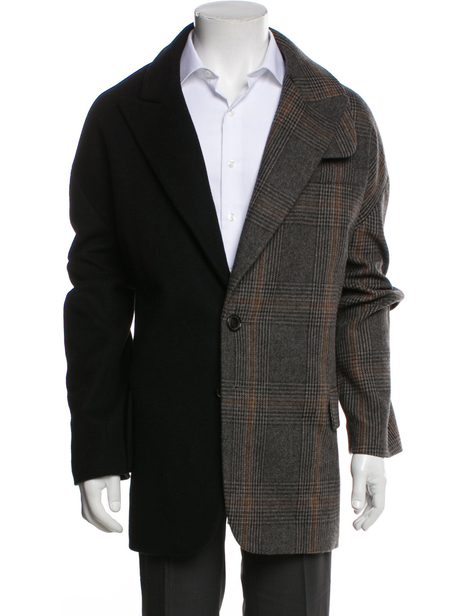 Tibi Wool Plaid Print Overcoat