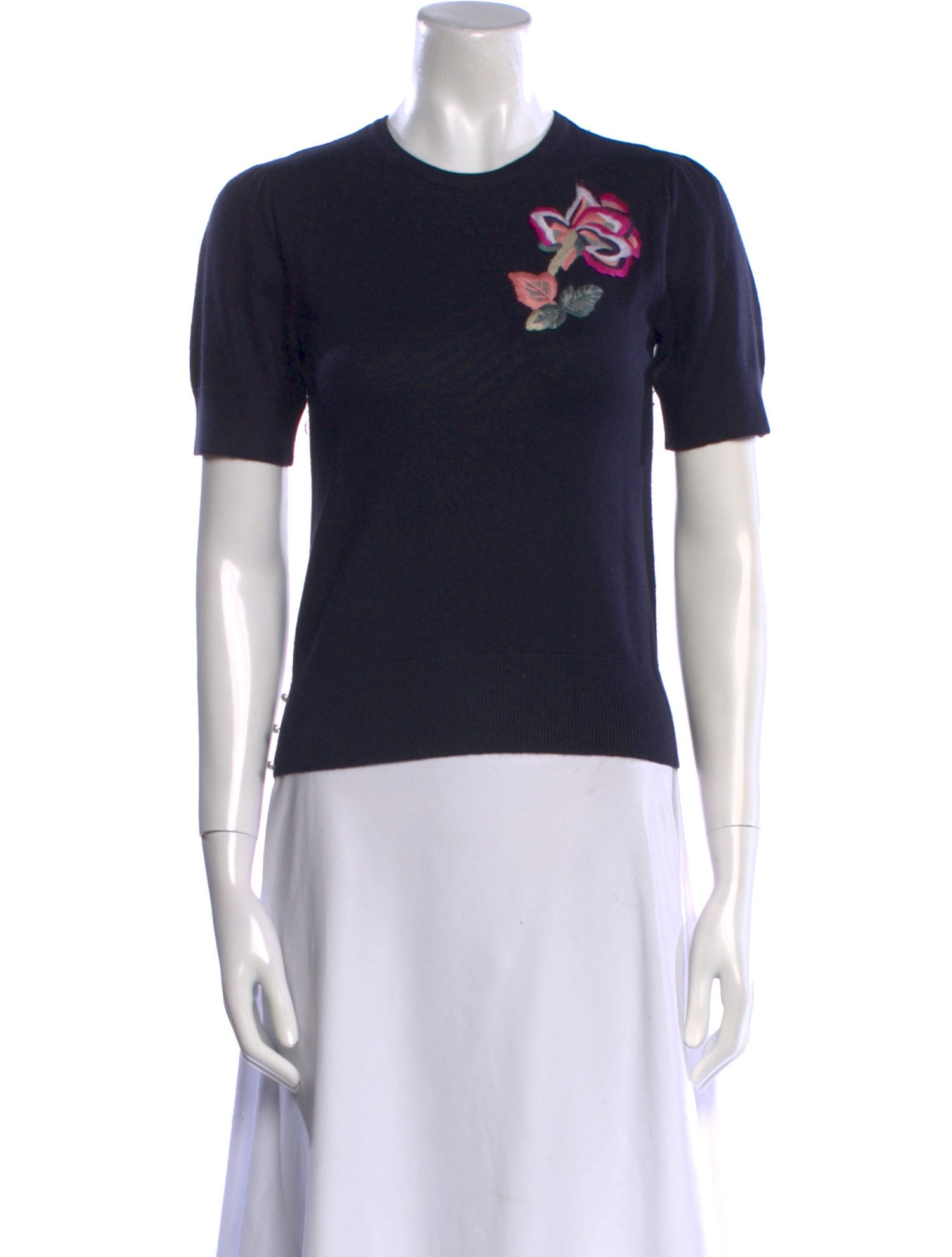 Tibi Silk Graphic Print Sweater