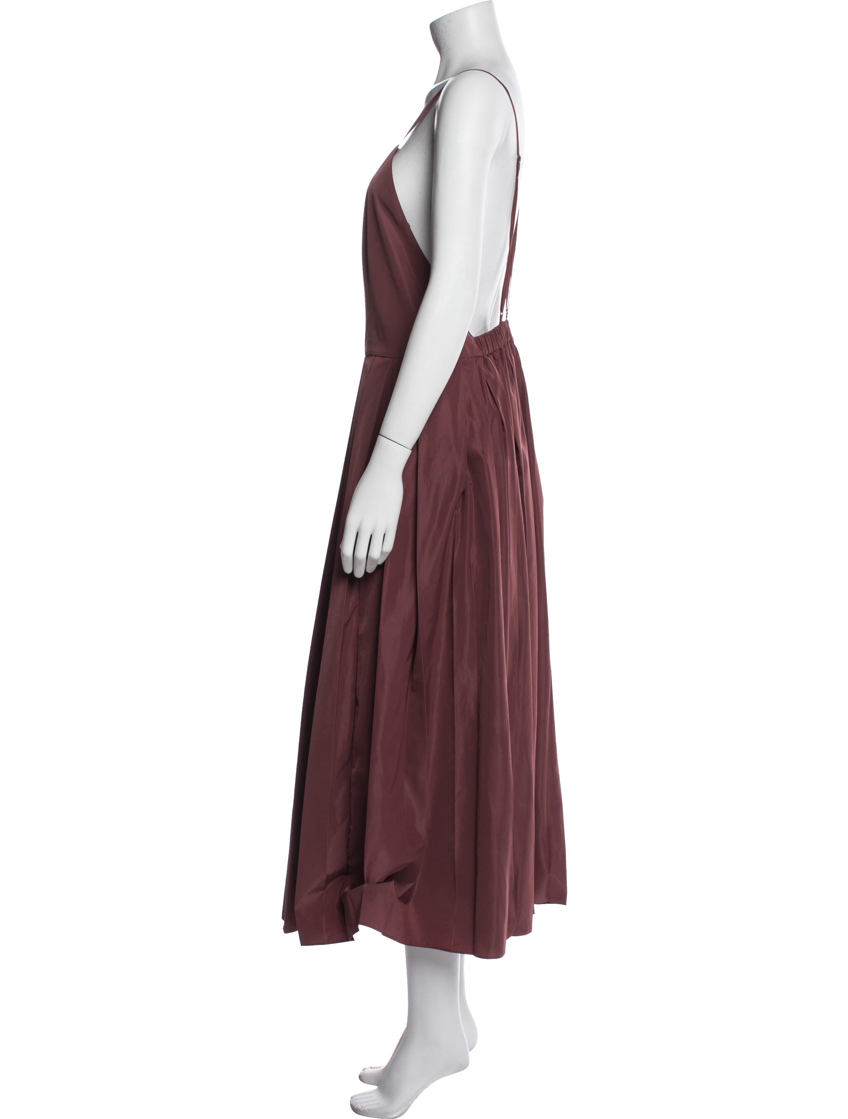 Tibi Square Neckline Long Dress