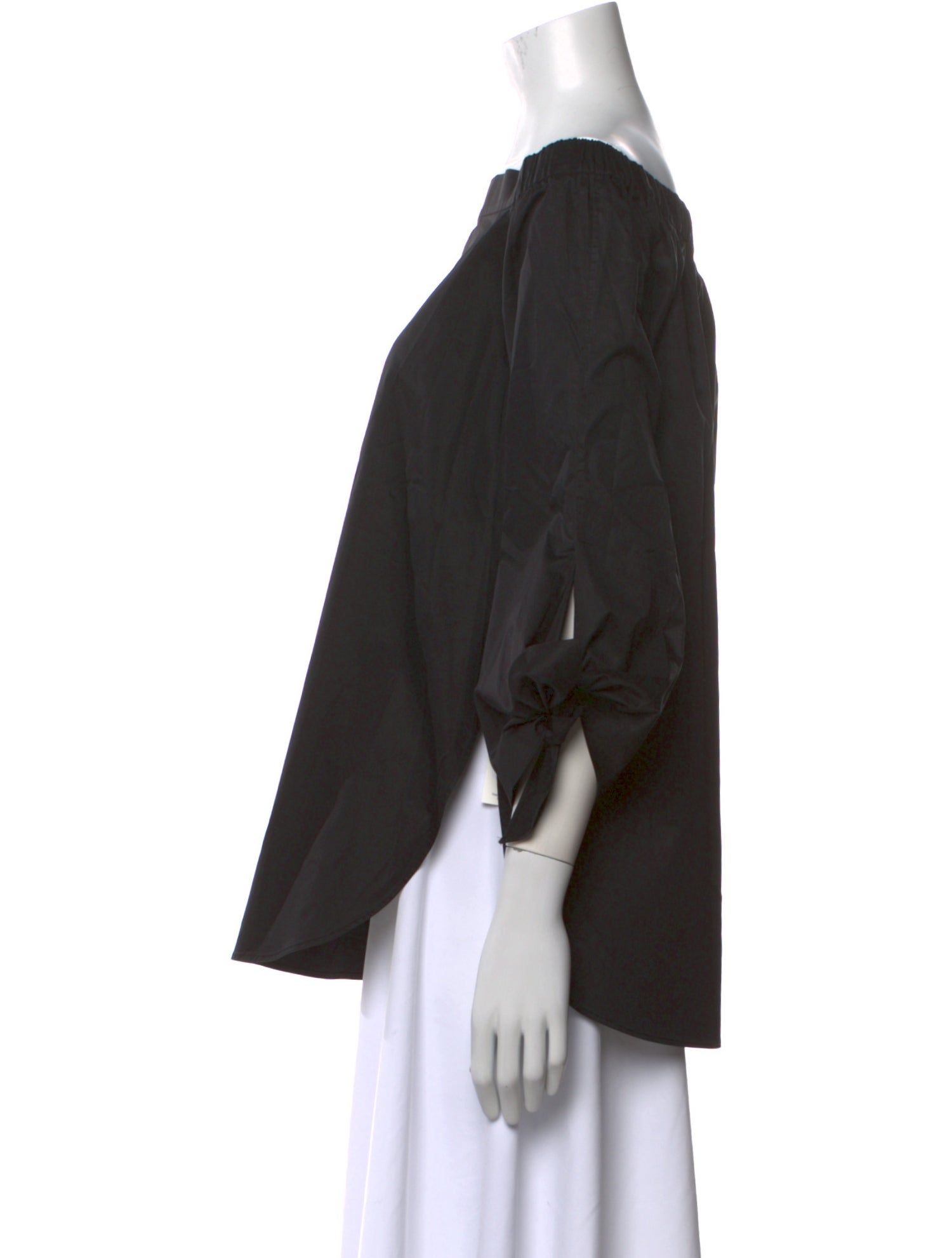 Tibi Bateau Neckline Three-Quarter Sleeve Blouse