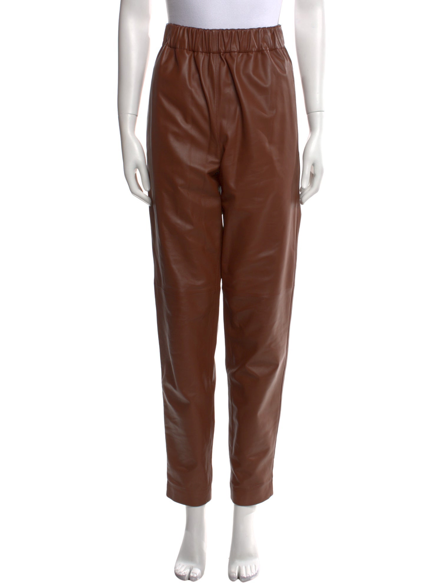 Tibi Faux Leather Straight Leg Pants
