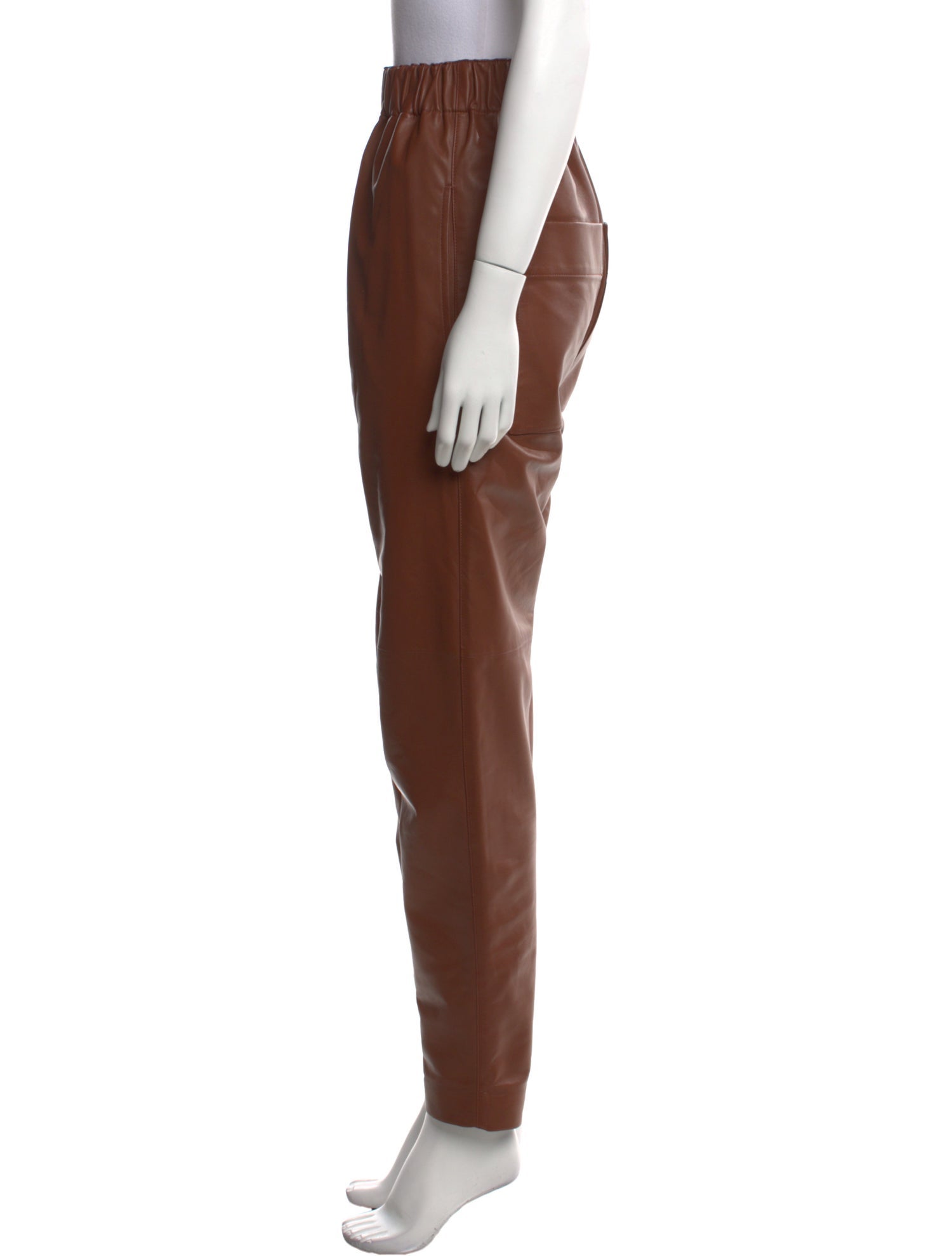 Tibi Faux Leather Straight Leg Pants