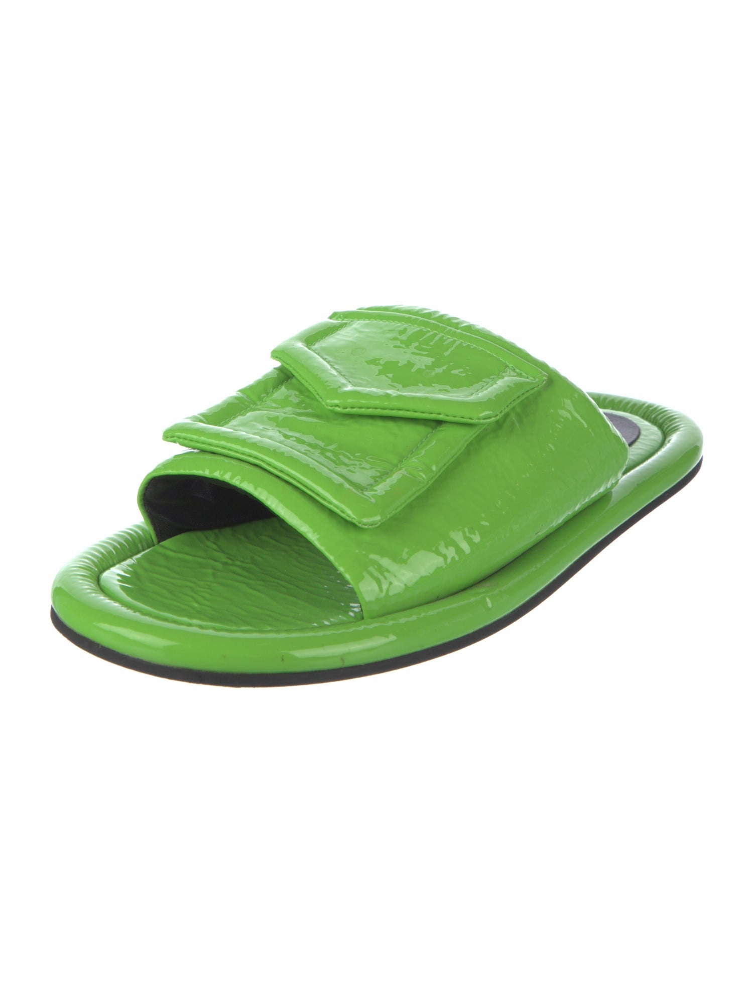 Tibi Patent Leather Slides