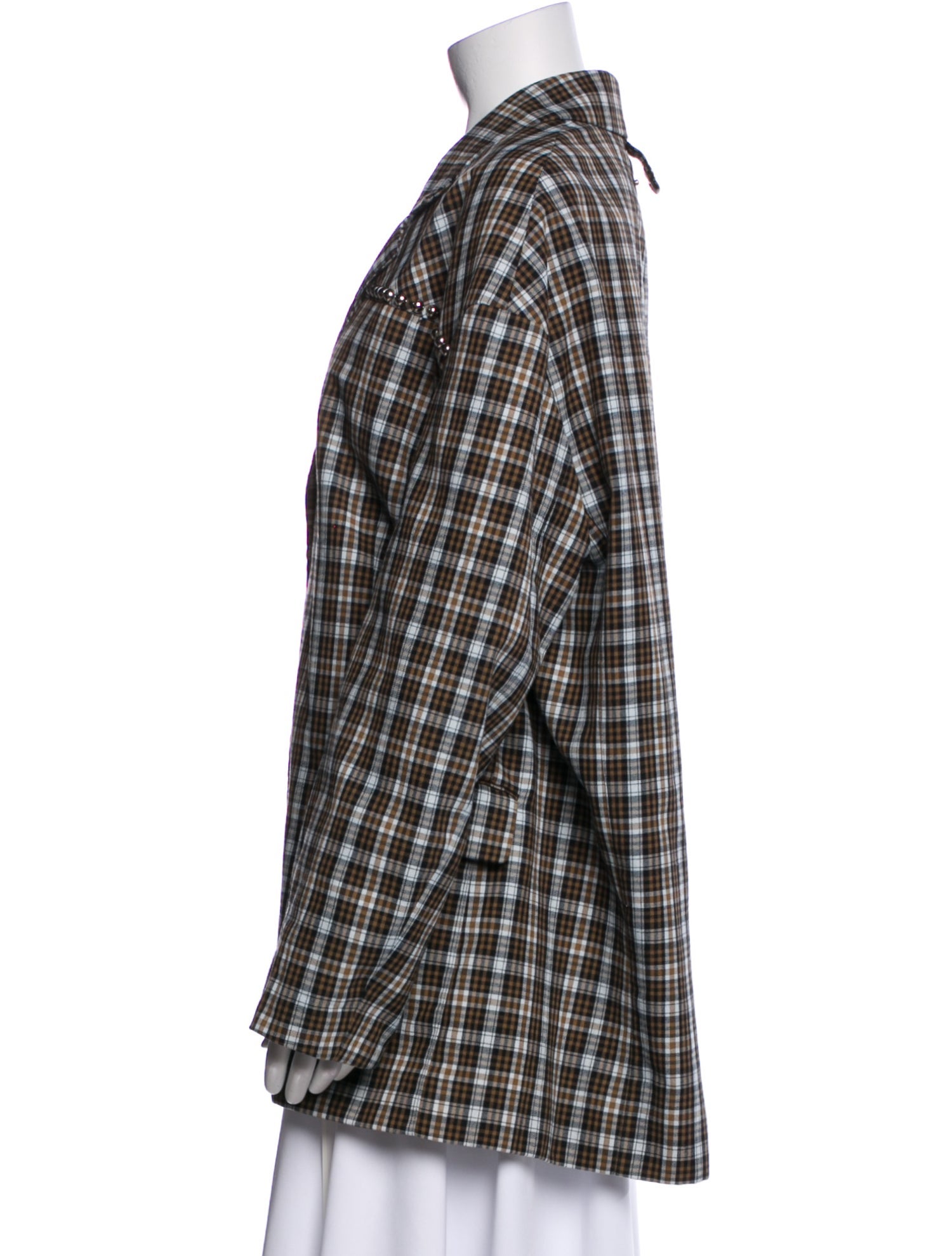 Tibi Plaid Print Coat