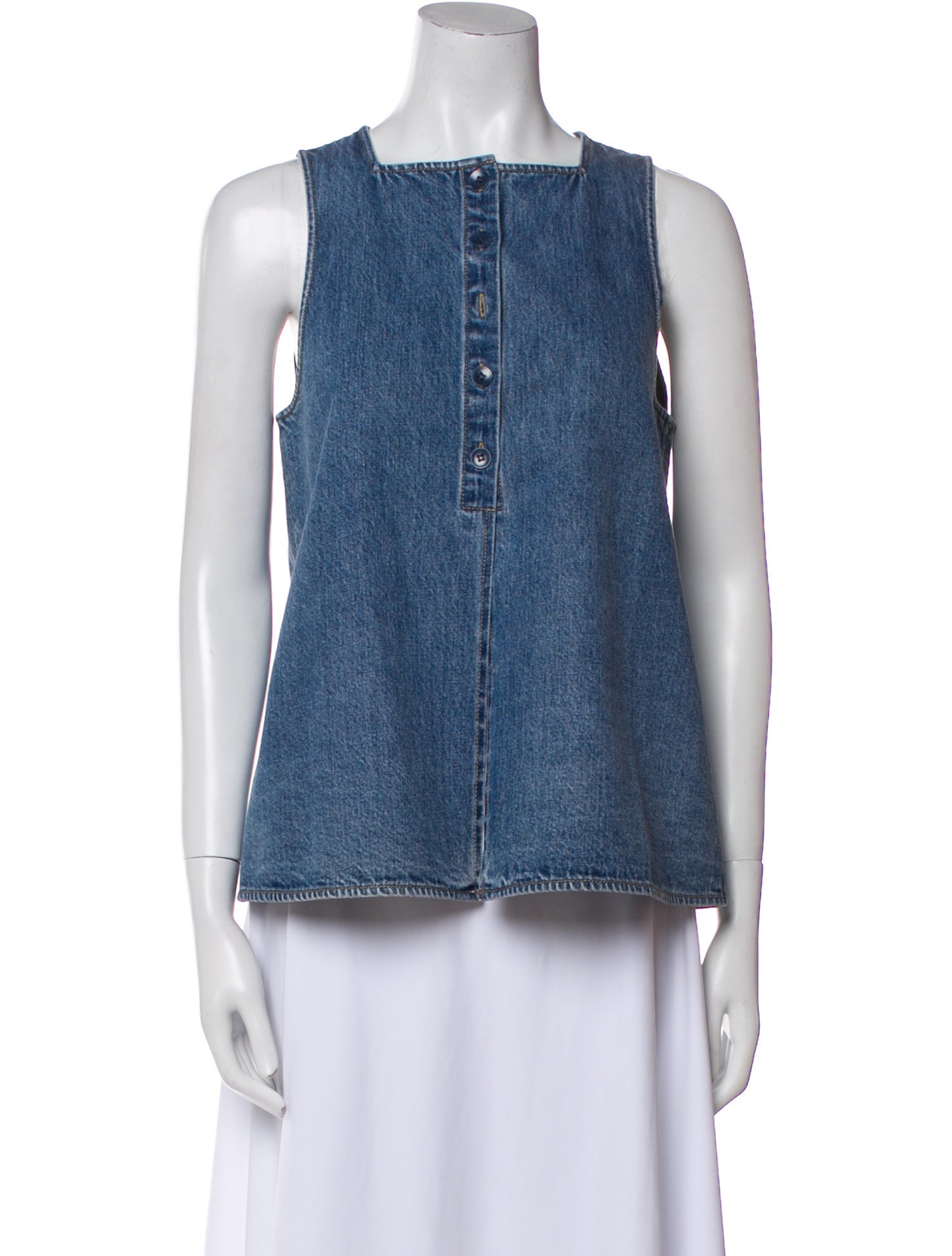 Tibi Square Neckline Sleeveless Top