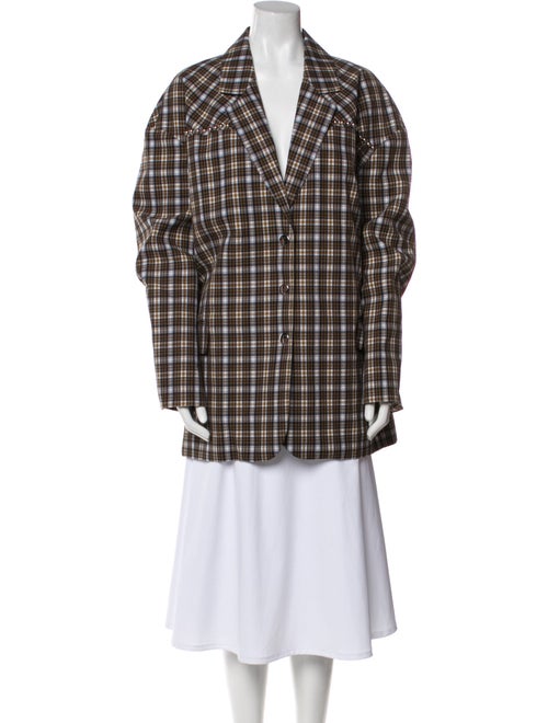 Tibi Plaid Print Blazer