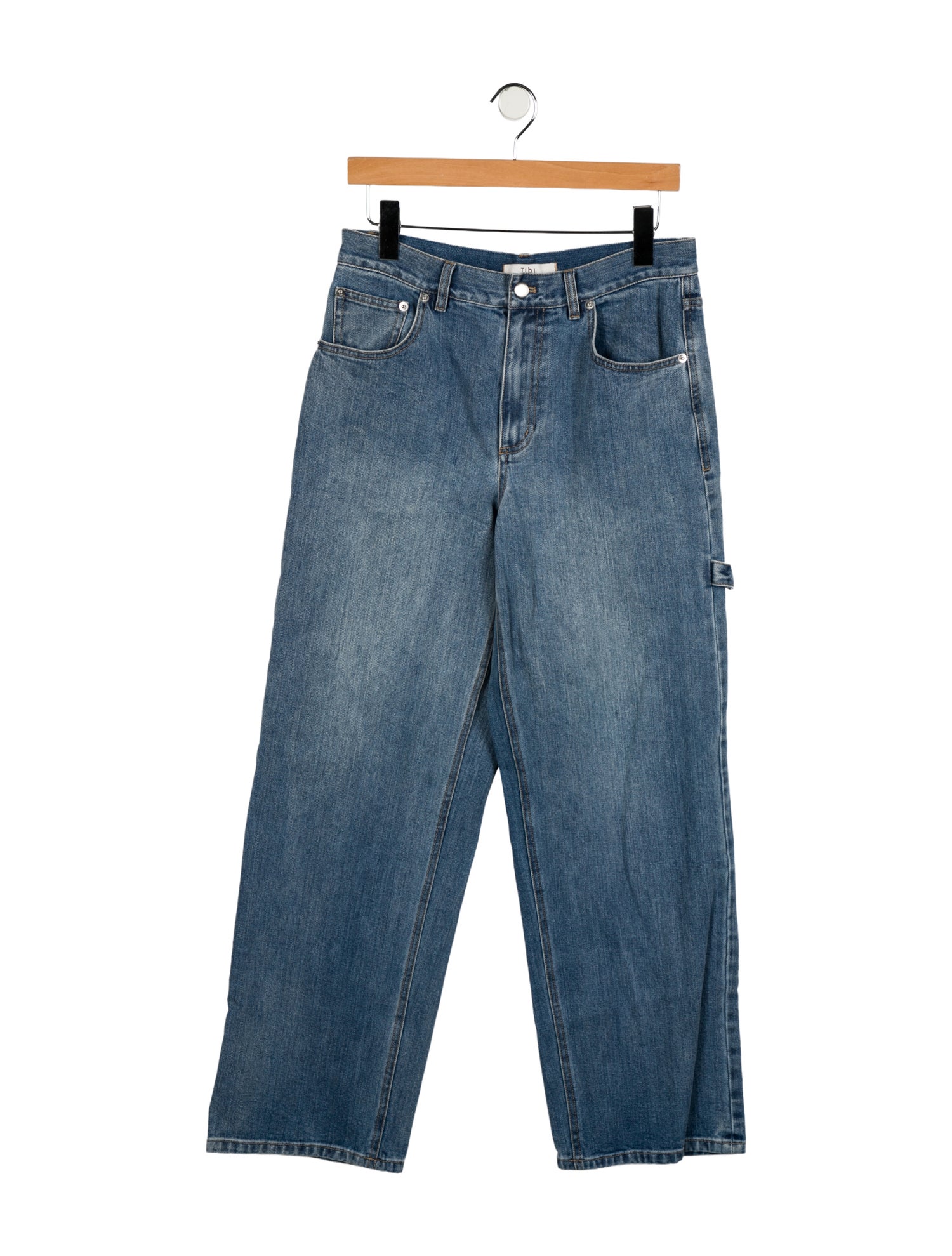 Tibi Mid-Rise Wide Leg Jeans