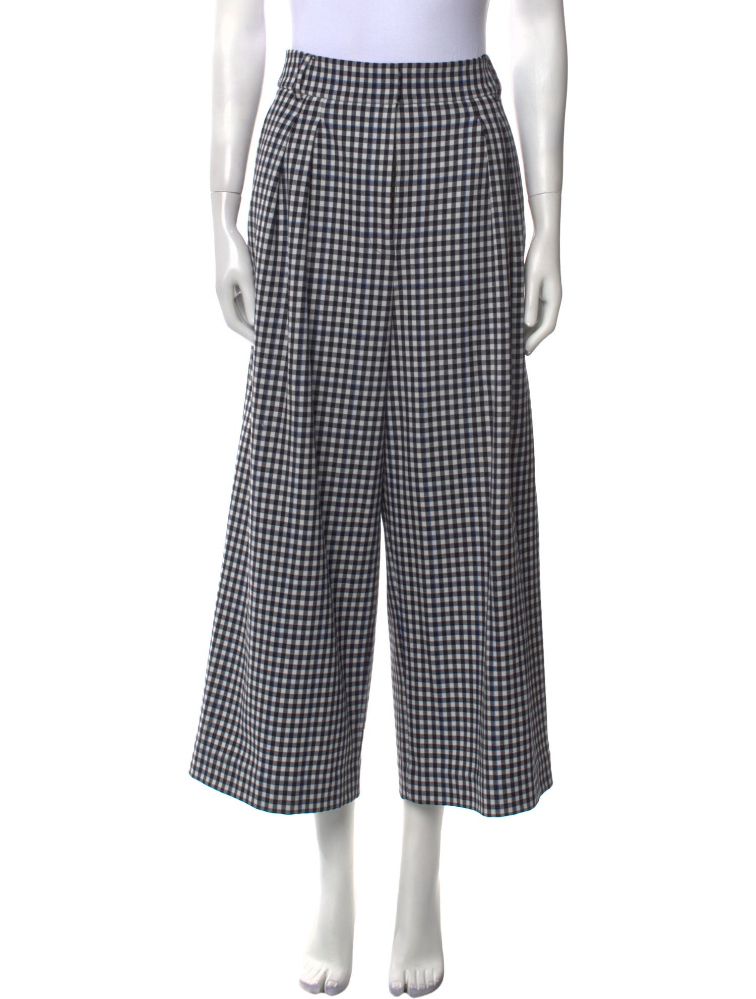 Tibi Plaid Print Wide Leg Pants