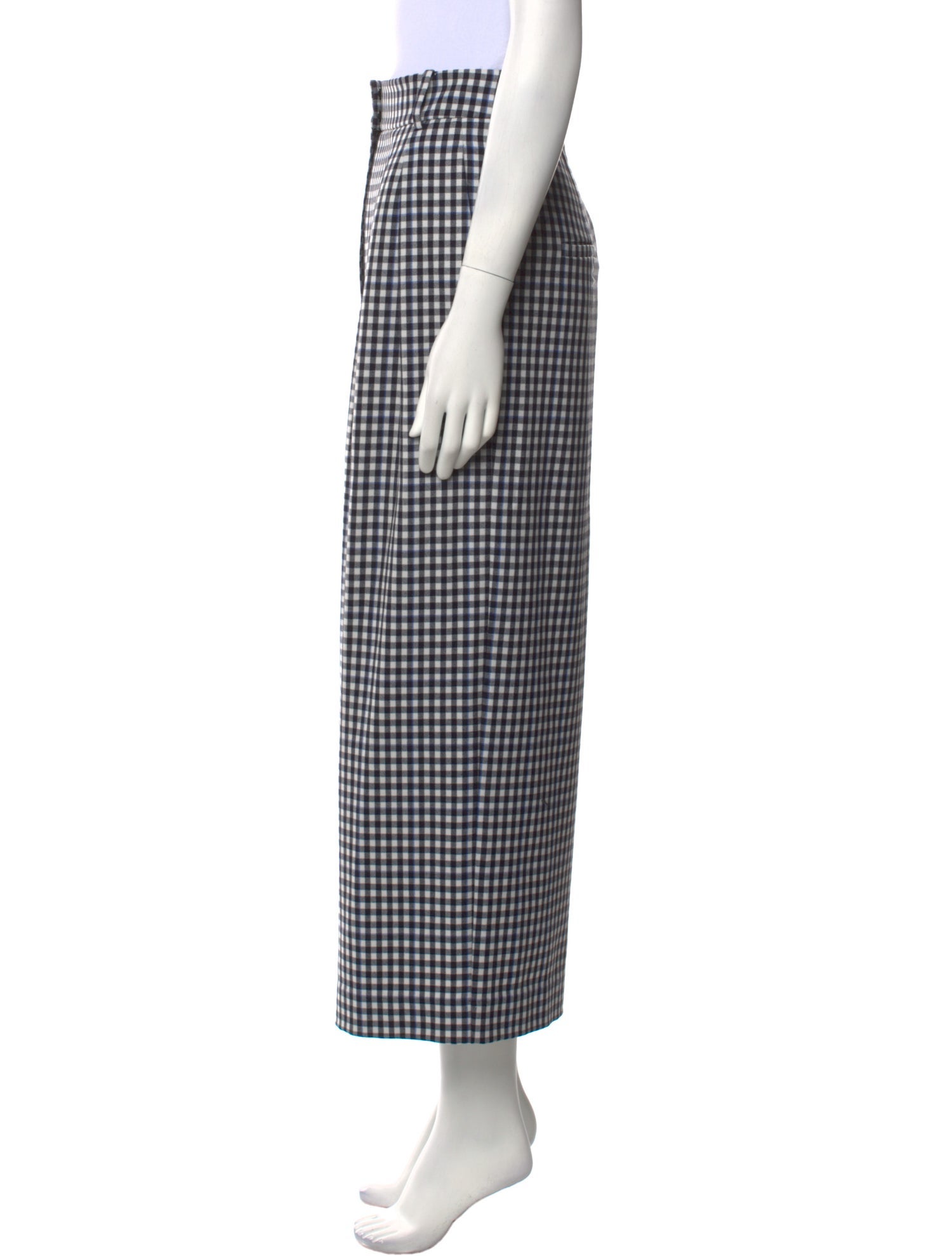 Tibi Plaid Print Wide Leg Pants