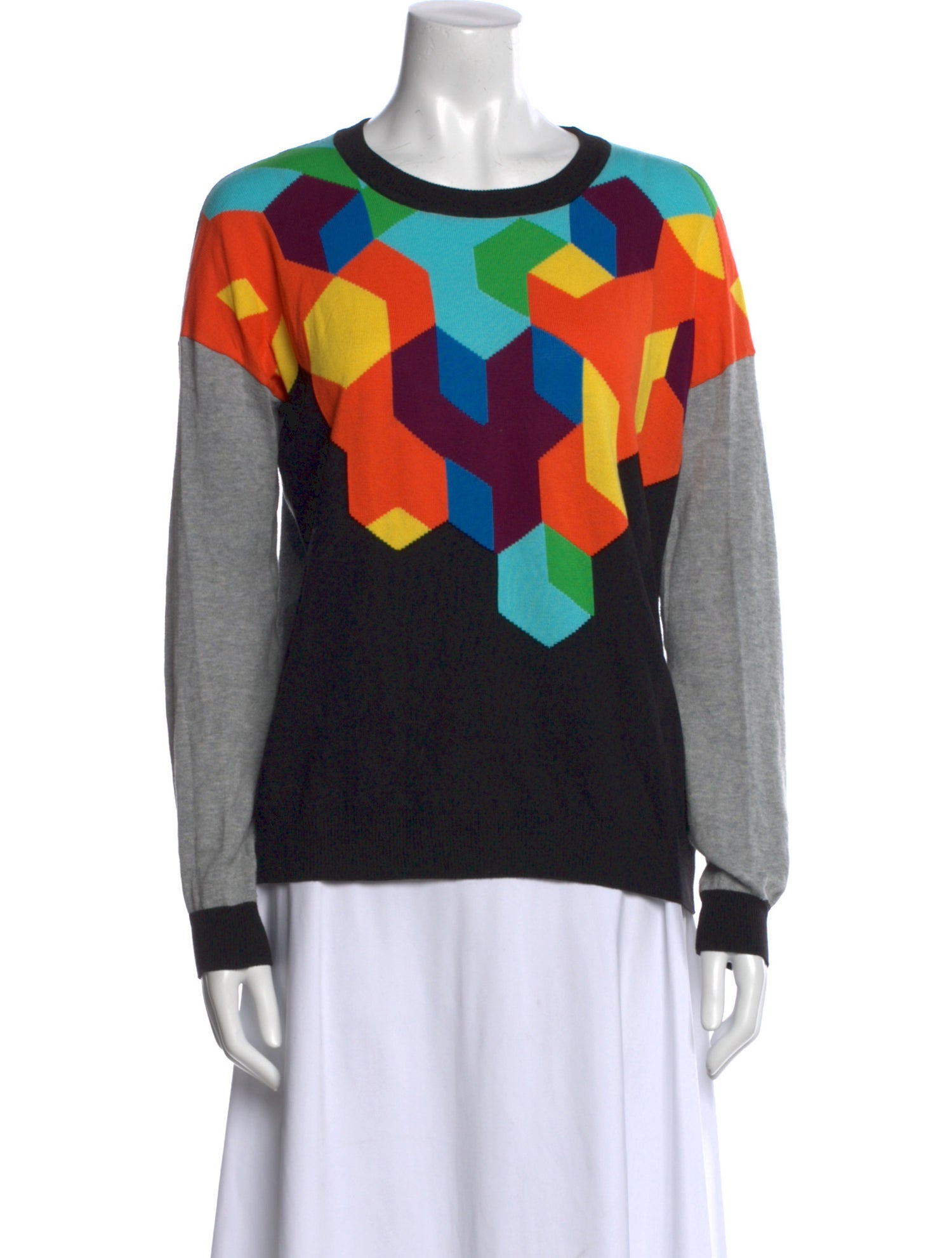 Tibi Graphic Print Crew Neck Sweatshirt