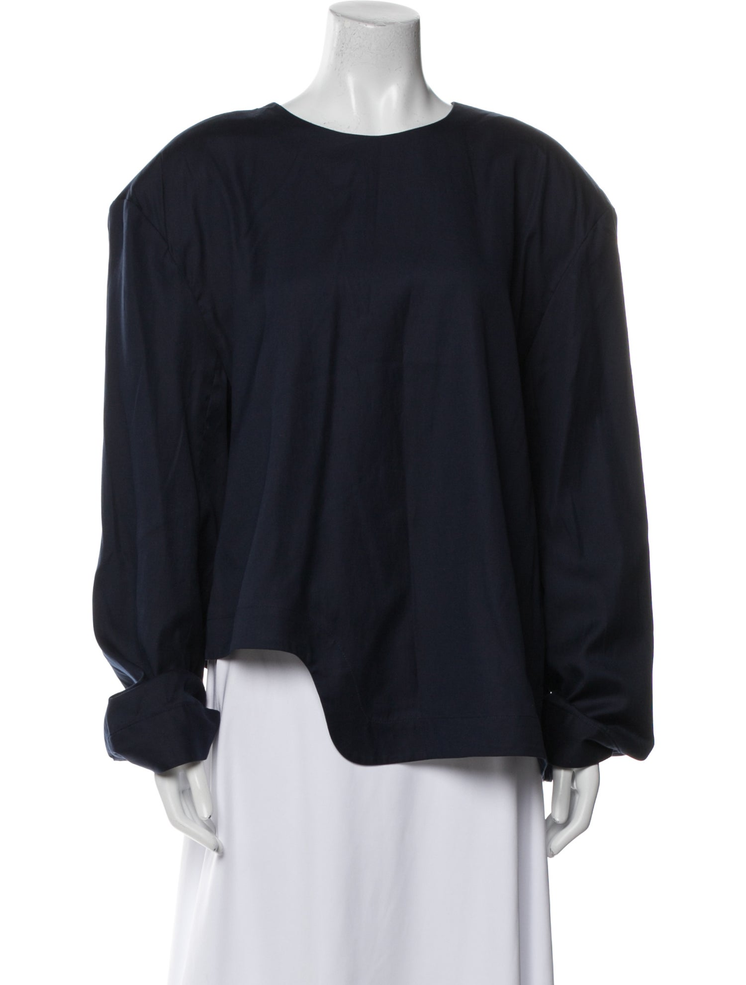 Tibi Bateau Neckline Long Sleeve Blouse
