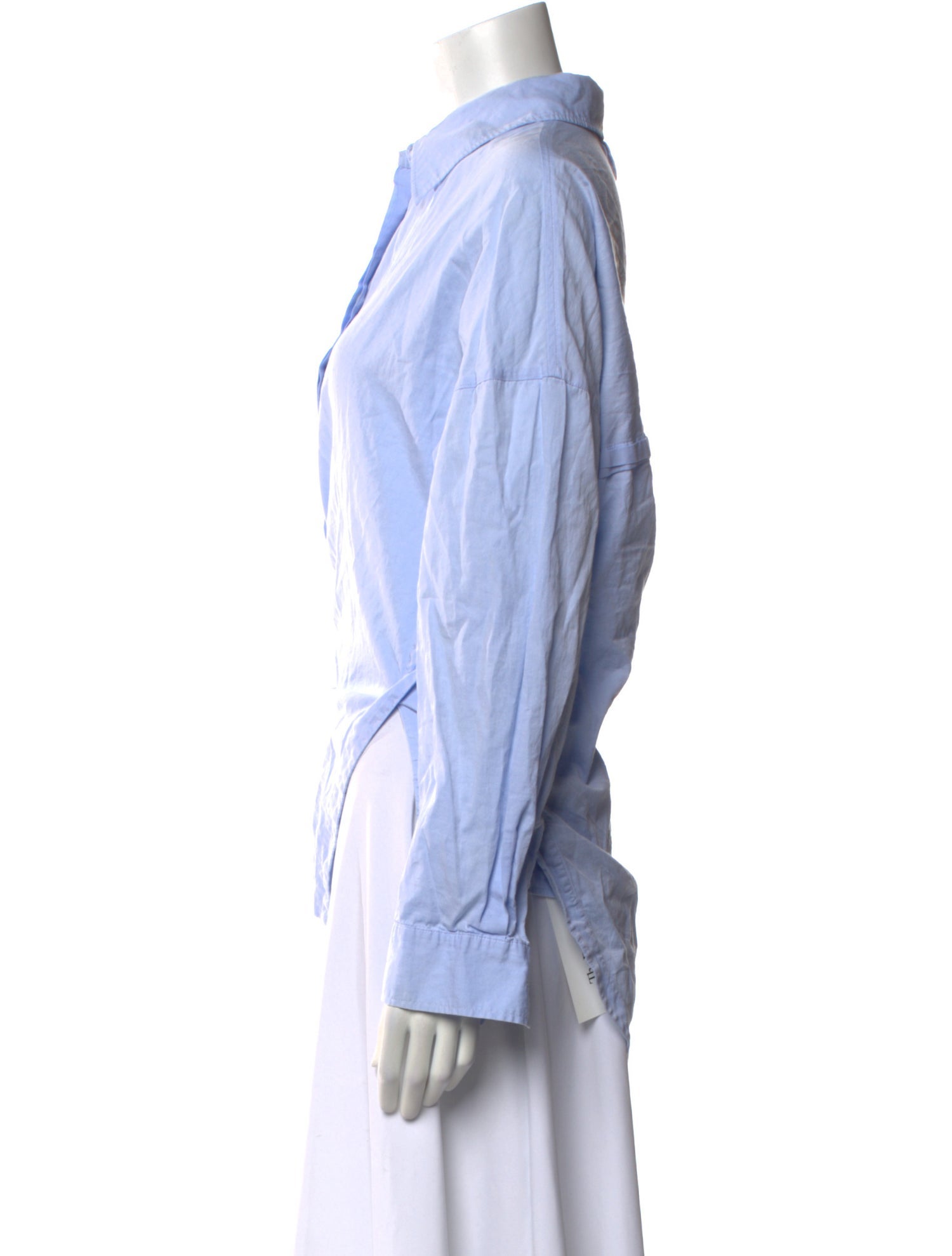 Tibi Long Sleeve Button-Up Top