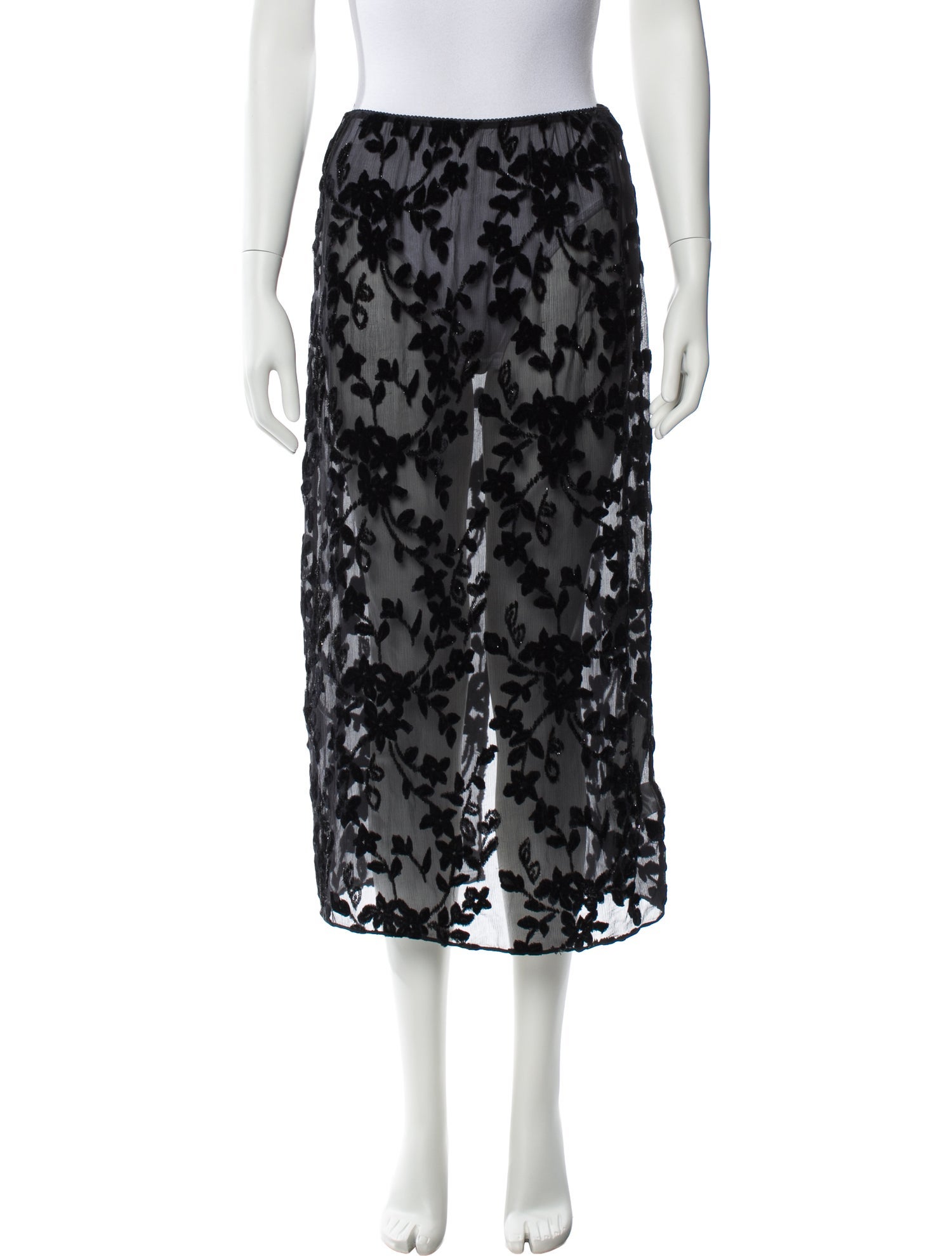 Tibi Floral Print Midi Length Skirt