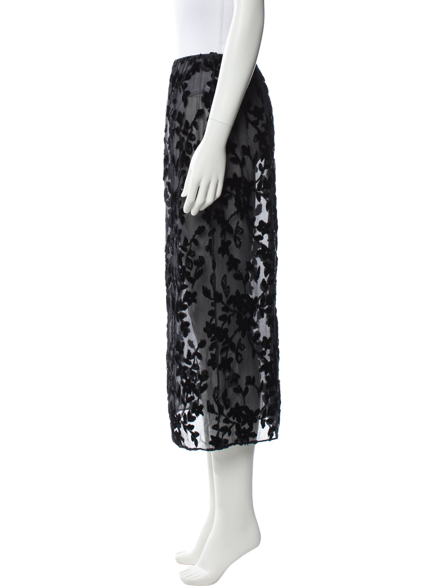 Tibi Floral Print Midi Length Skirt