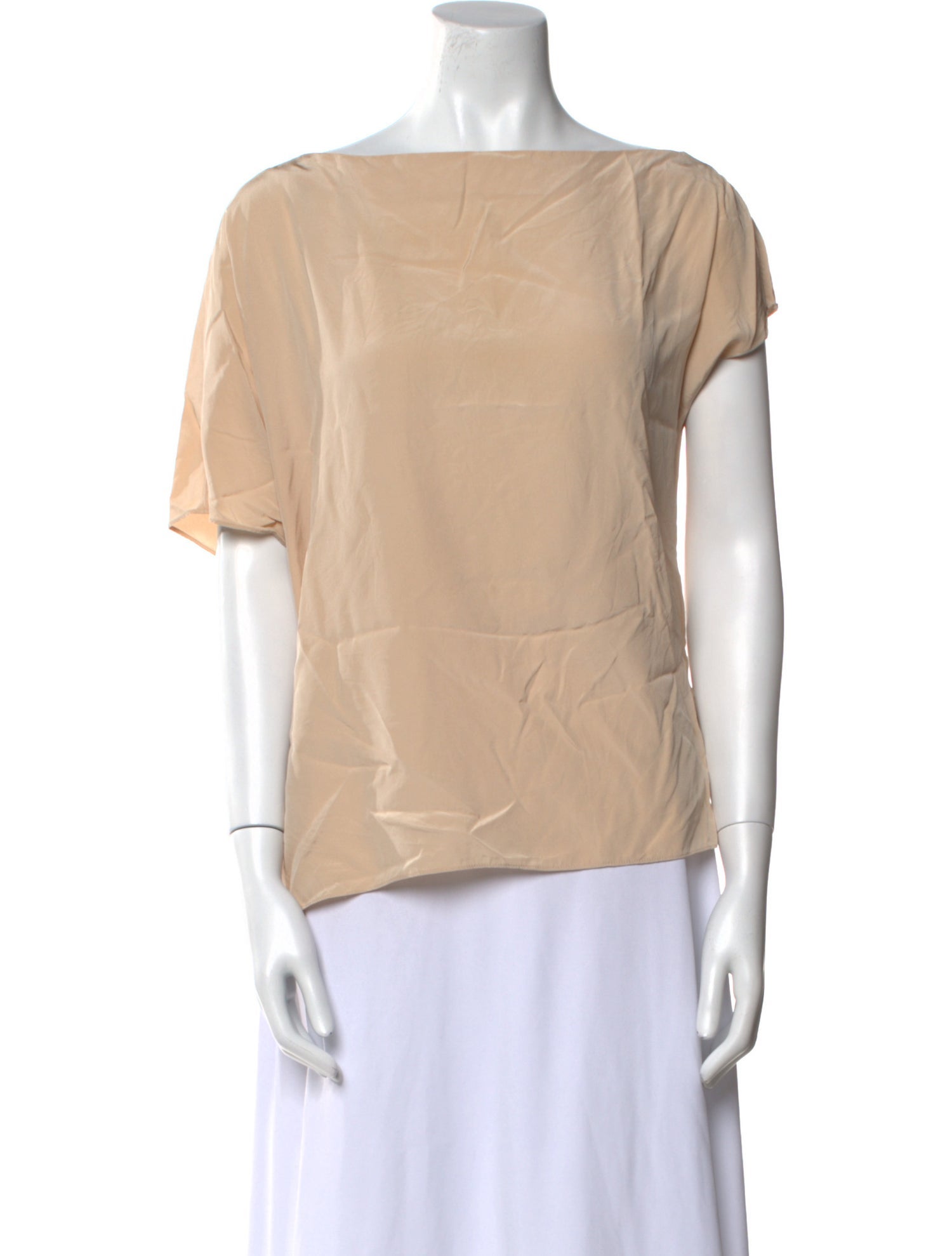 Tibi Silk Bateau Neckline Blouse