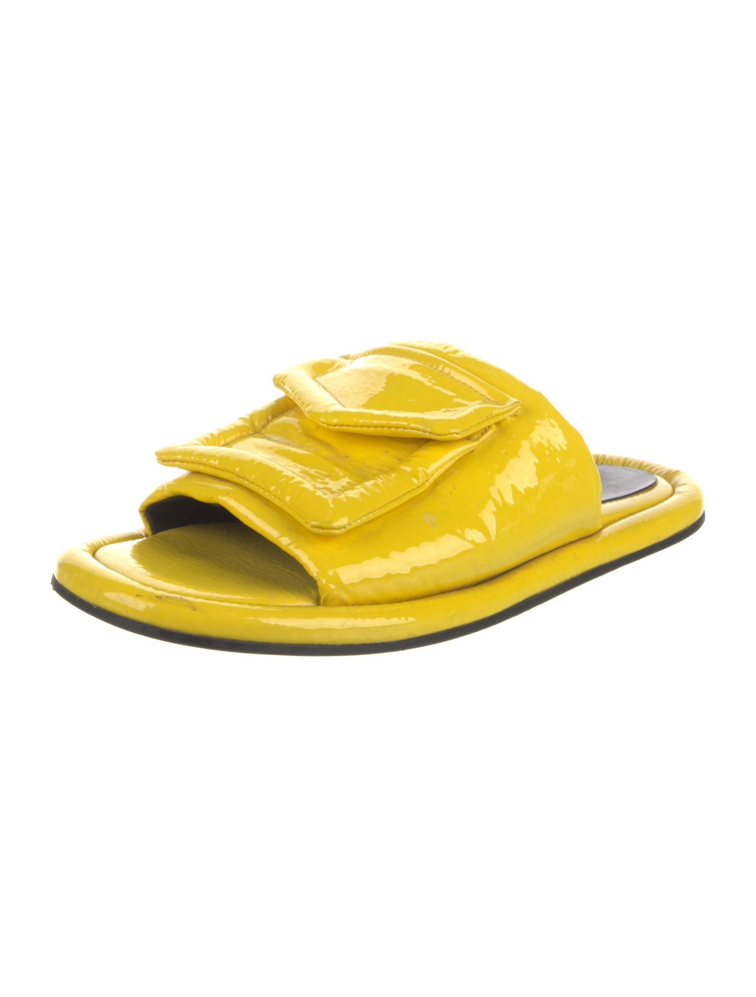 Tibi Patent Leather Slides