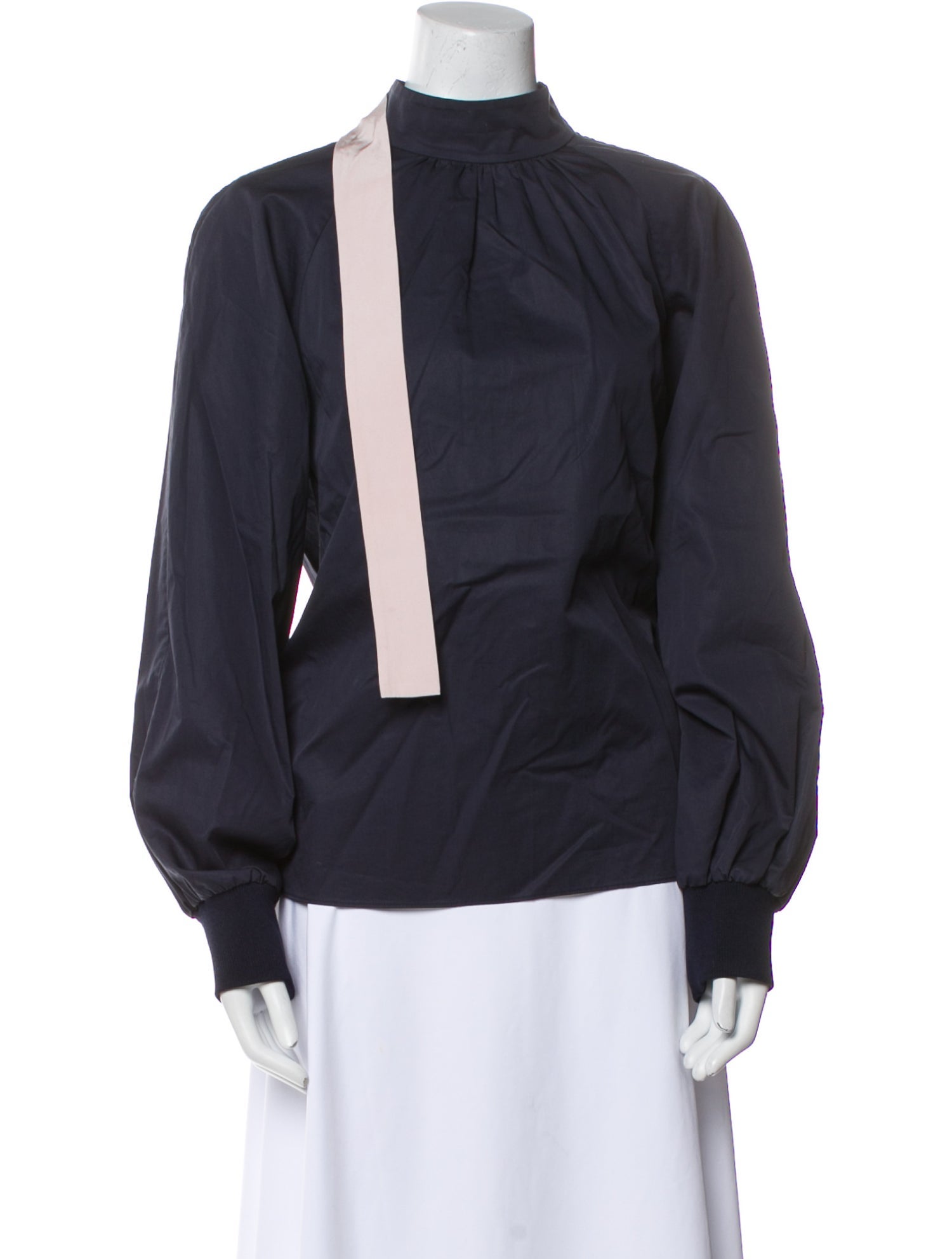 Tibi Mock Neck Long Sleeve Sweatshirt