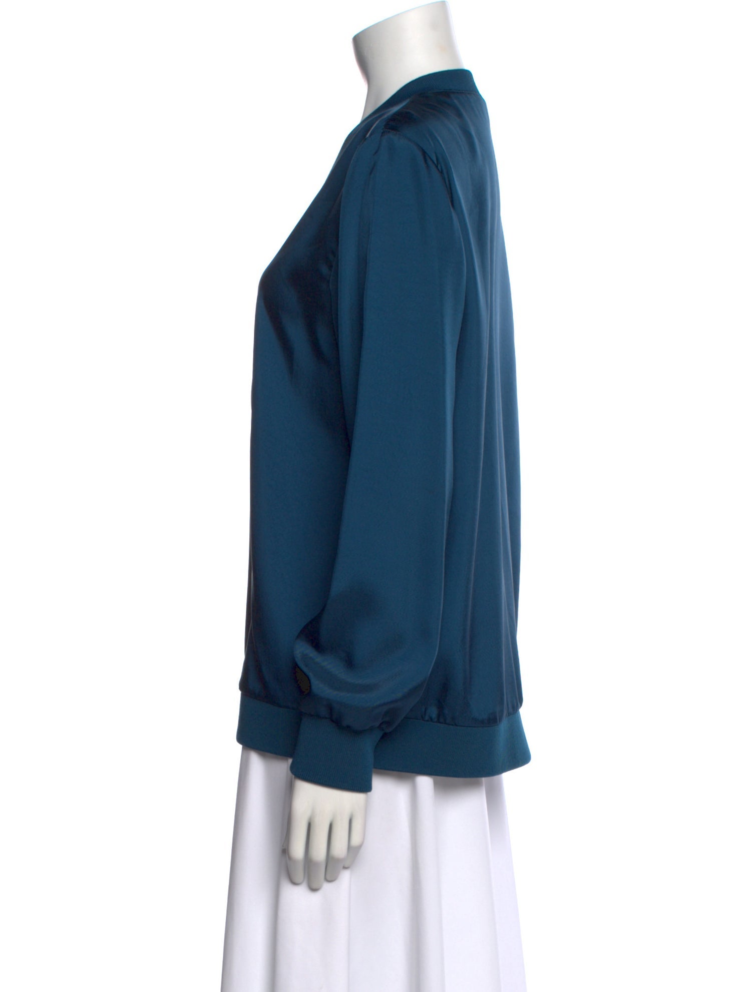 Tibi V-Neck Long Sleeve Sweatshirt