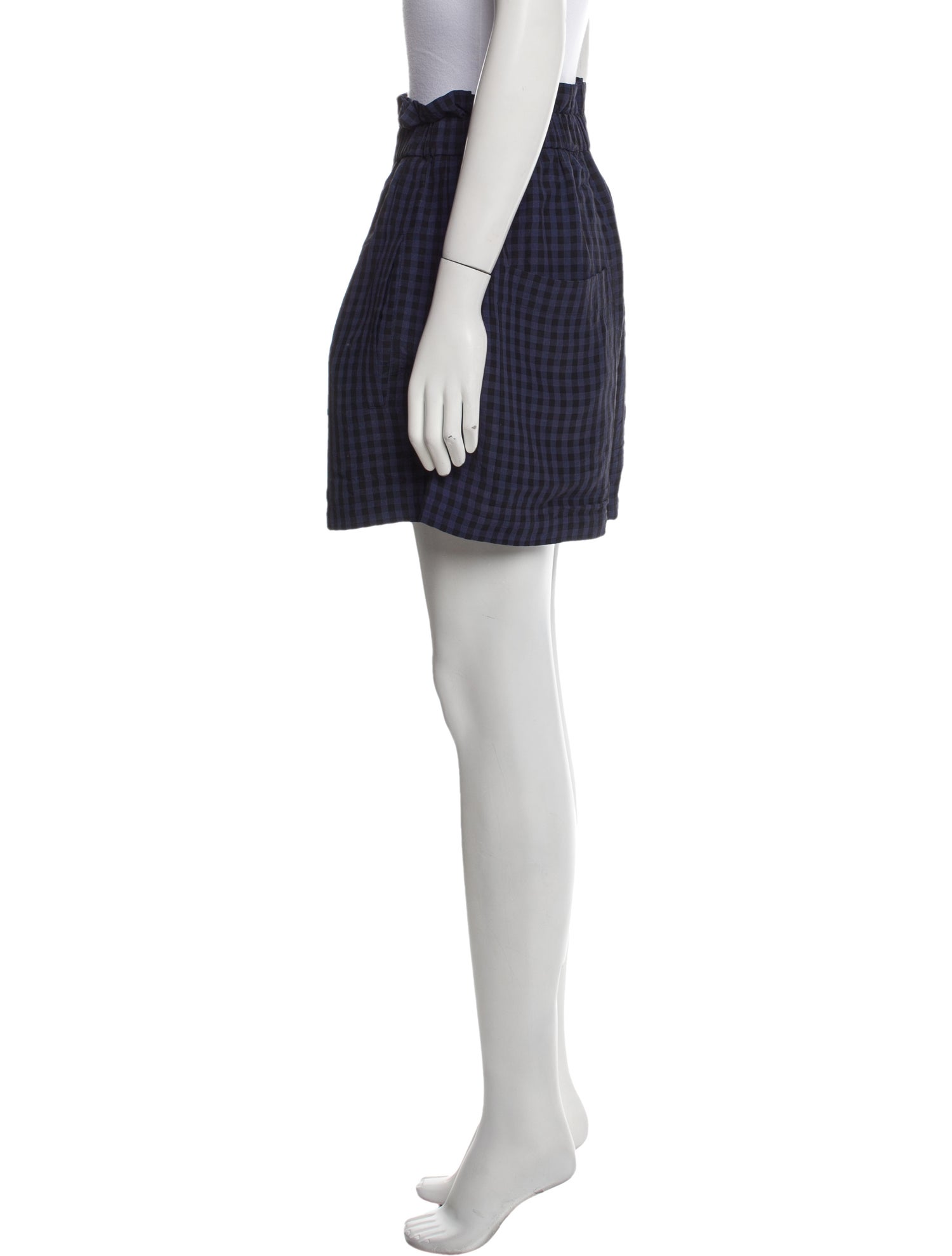 Tibi Plaid Print Mini Shorts