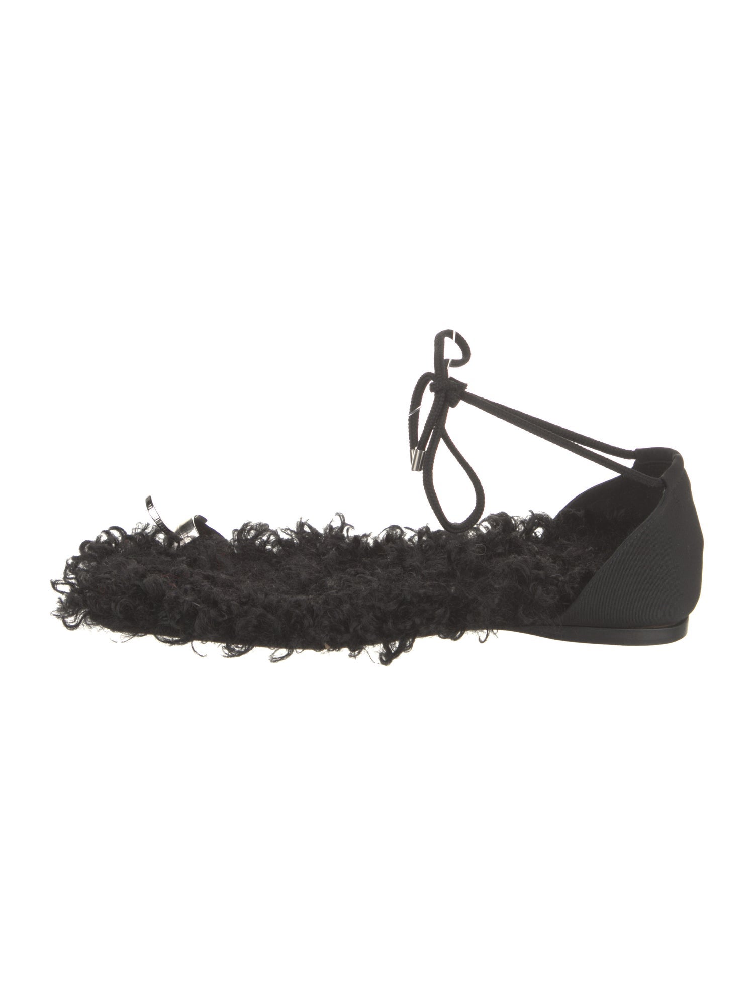 Tibi Shearling Grosgrain Trim Sandals