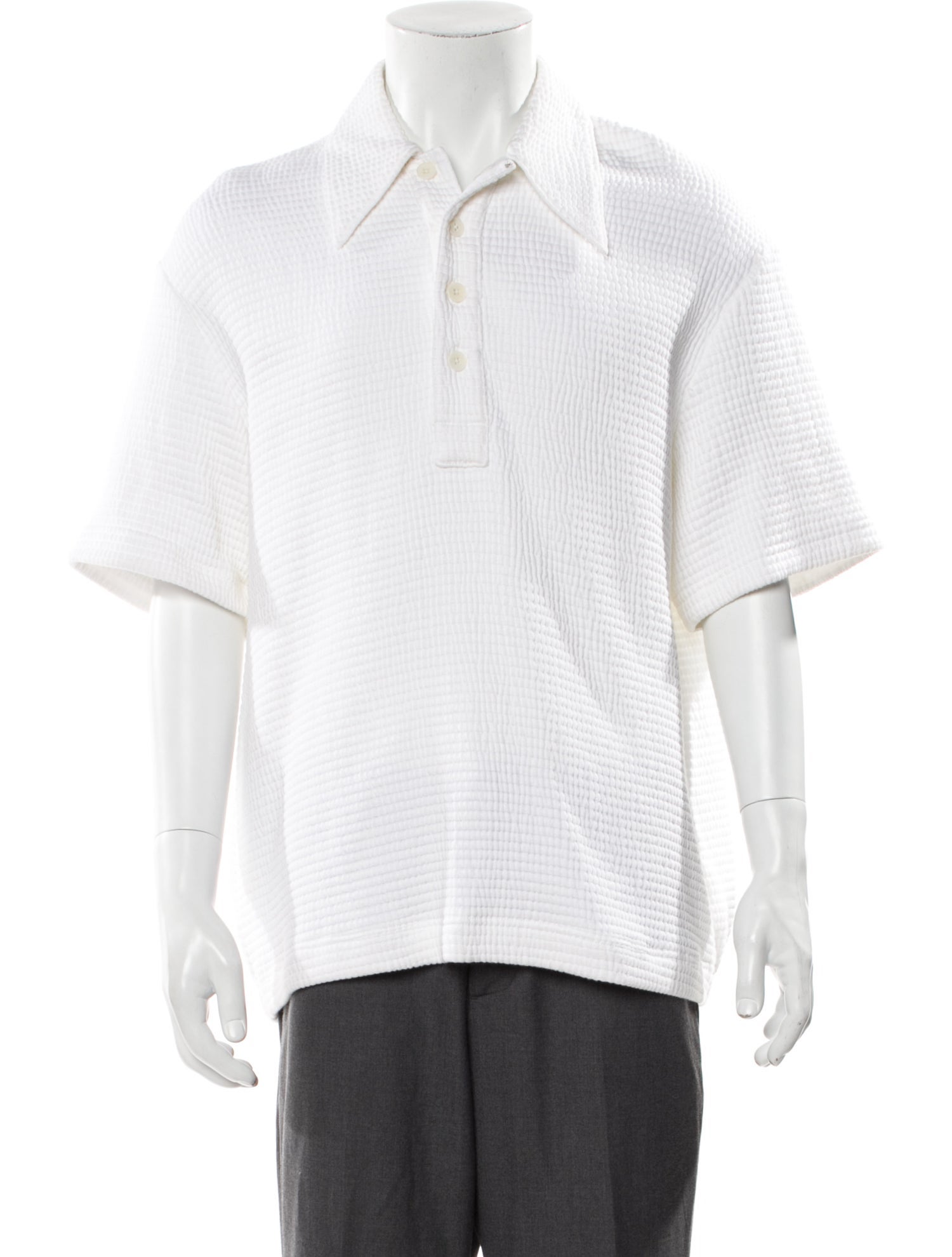 Tibi Collar Short Sleeve Polo Shirt