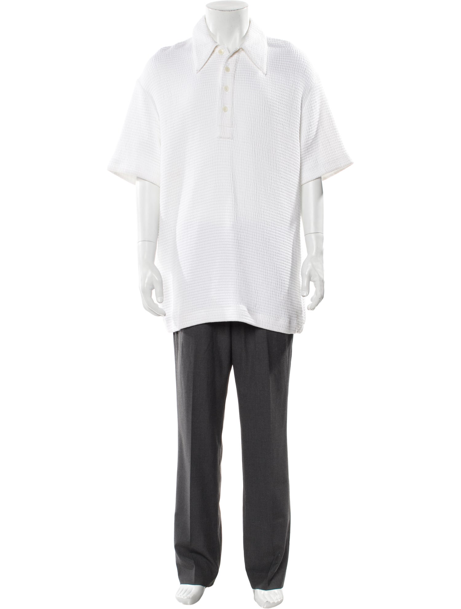 Tibi Collar Short Sleeve Polo Shirt