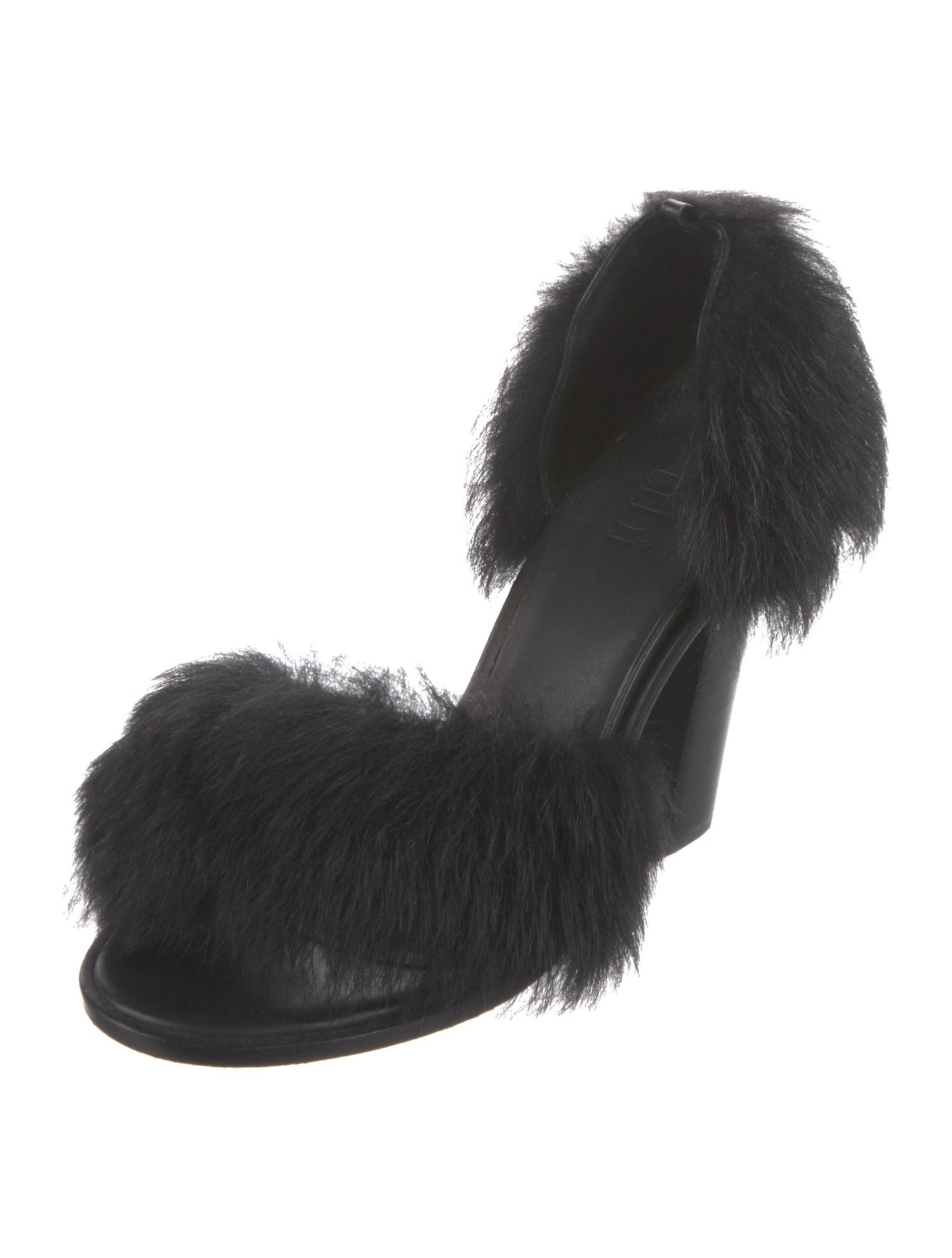 Tibi Fur Sandals