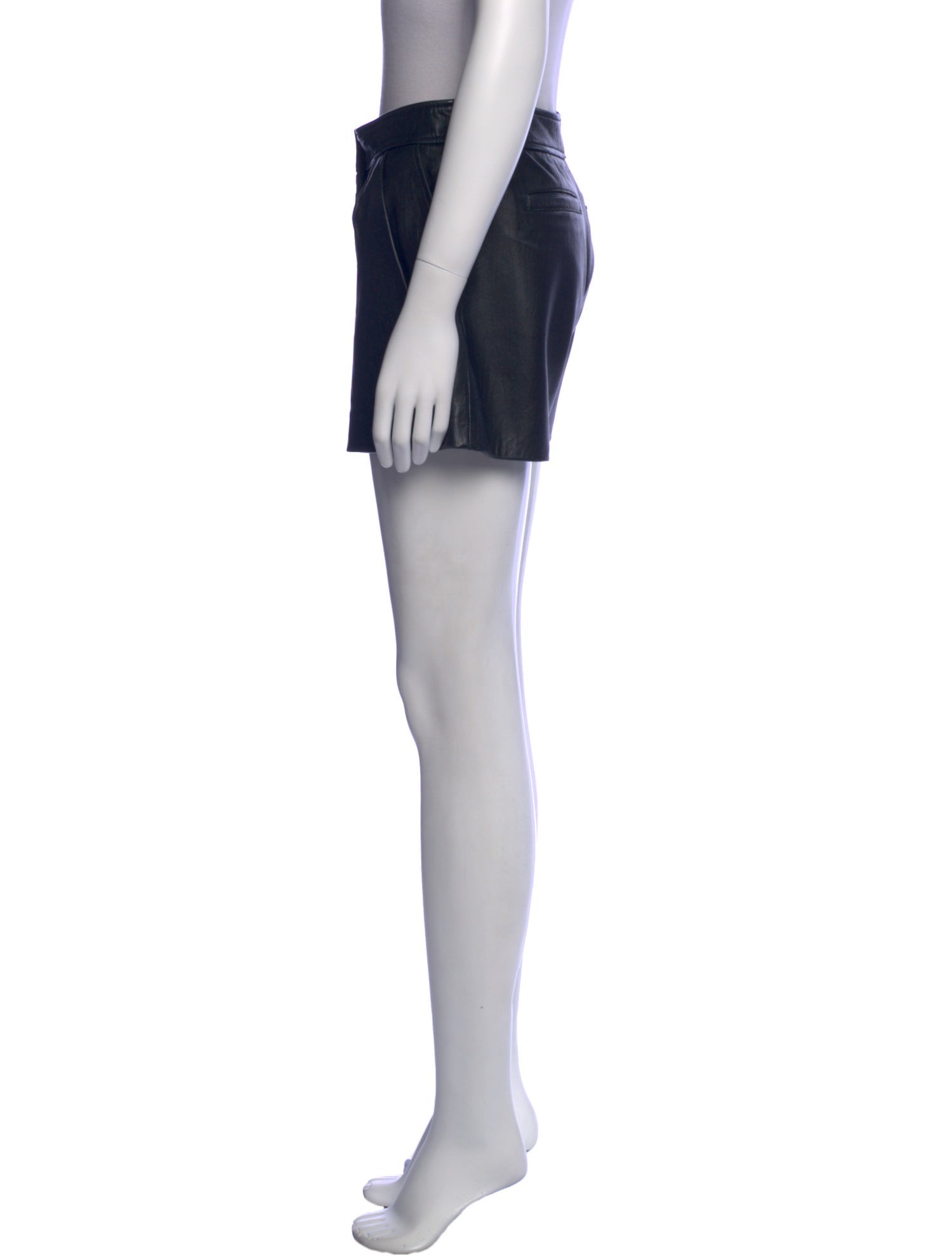 Tibi Leather Mini Shorts