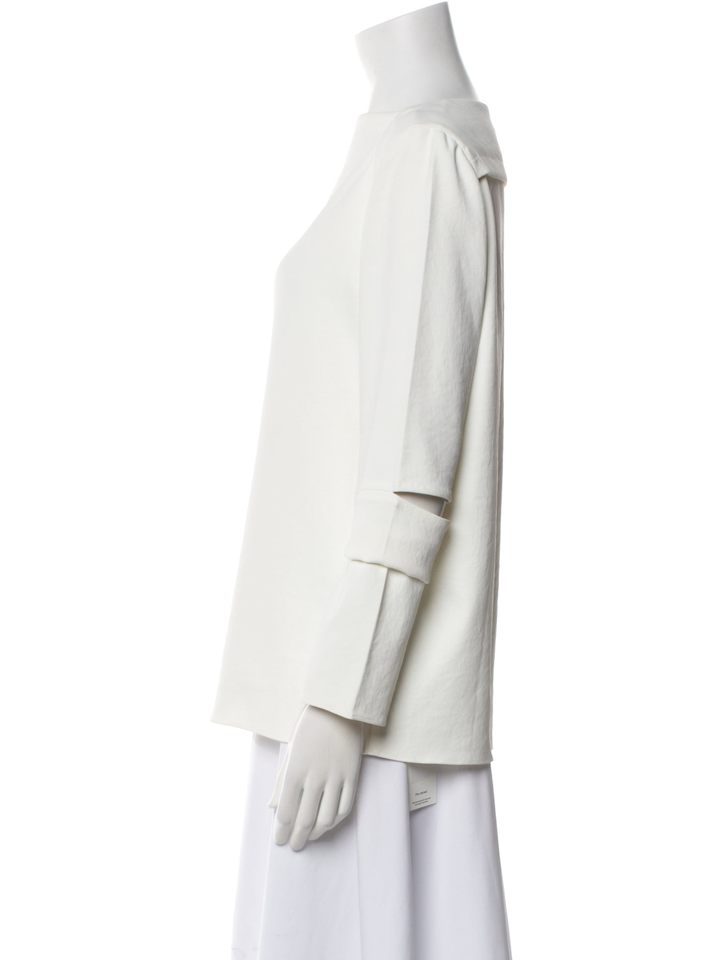 Tibi Bateau Neckline Long Sleeve Blouse