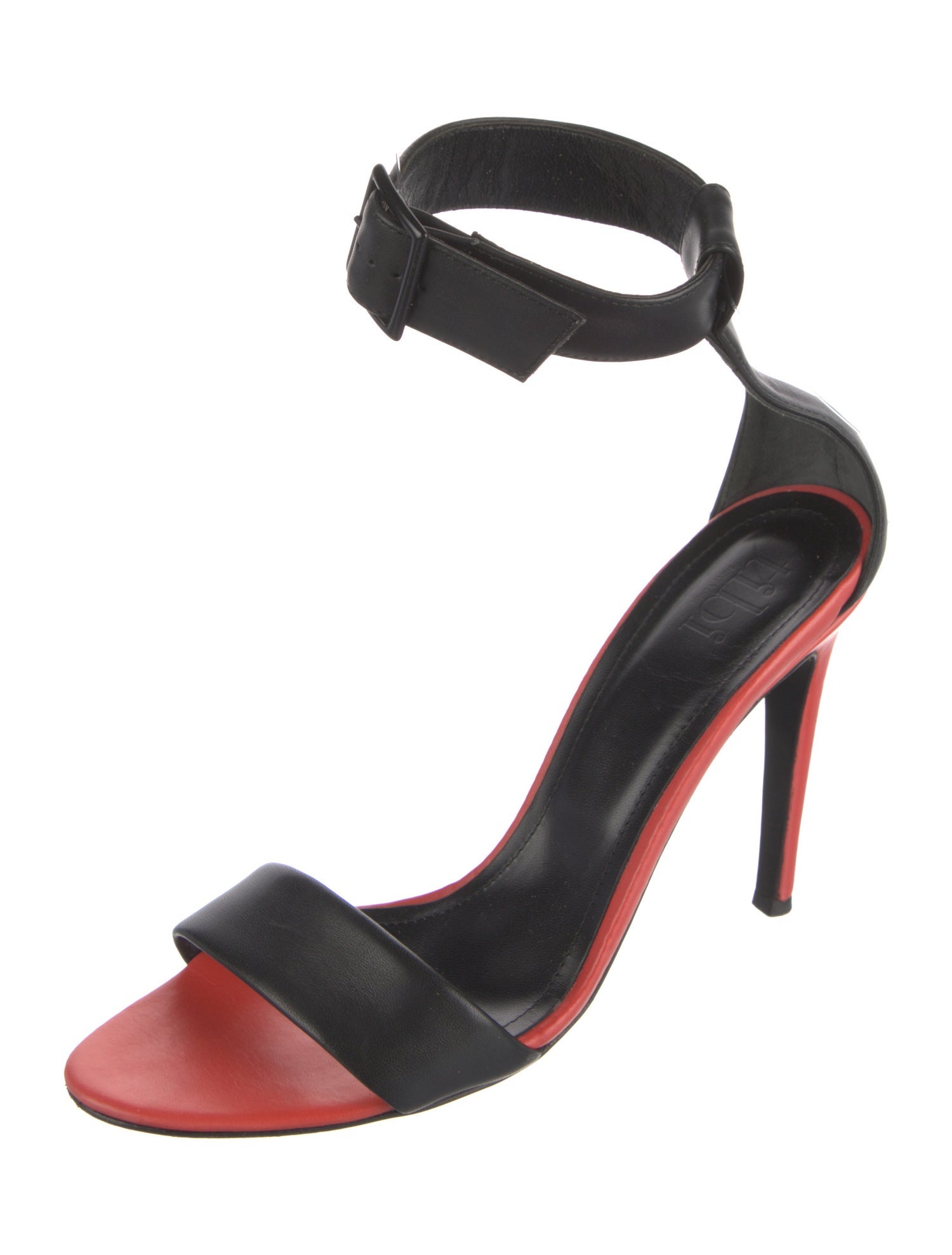 Tibi Leather Colorblock Pattern Sandals