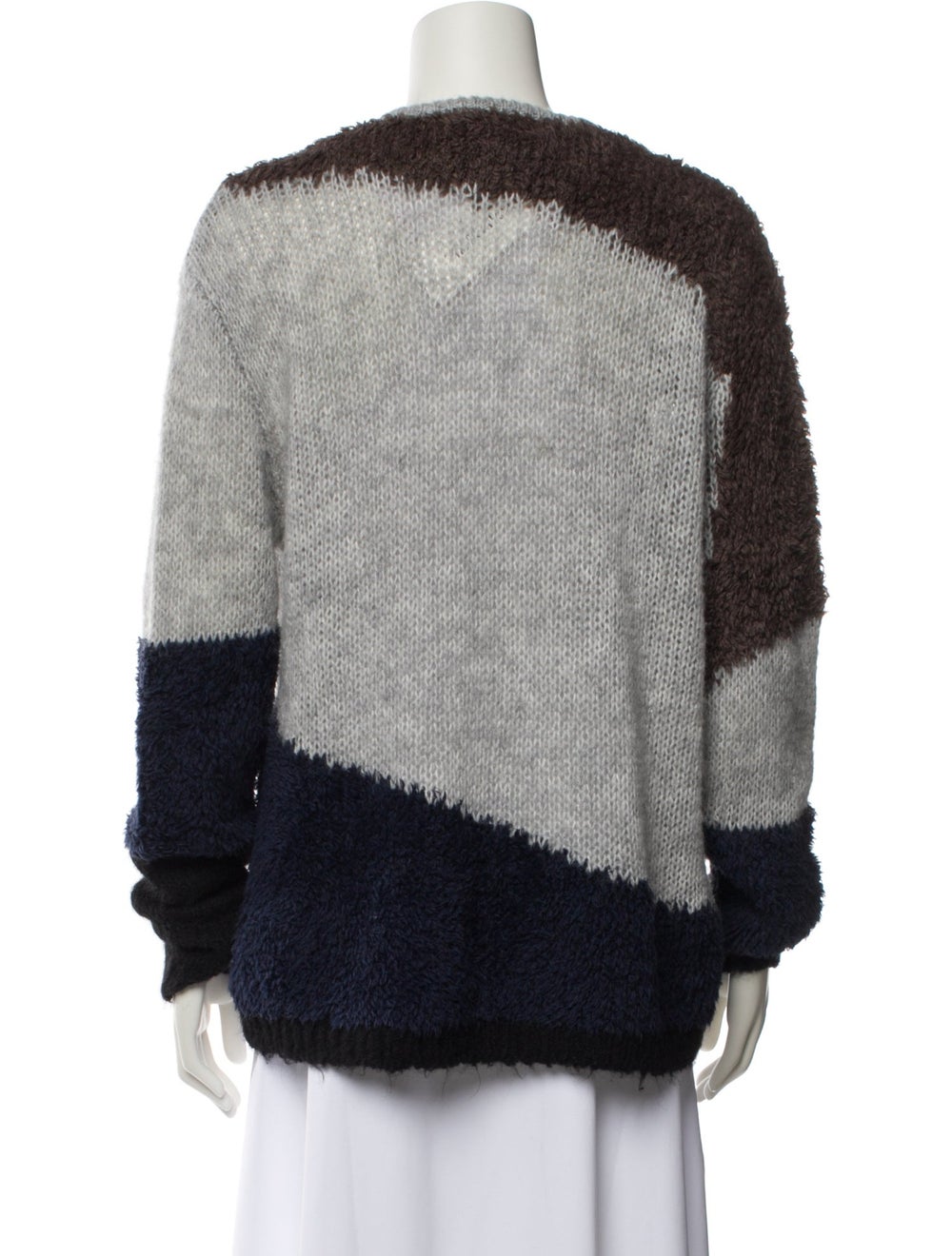 Tibi Pullover Grey Colorblock Pattern Long Sleeve… - image 3
