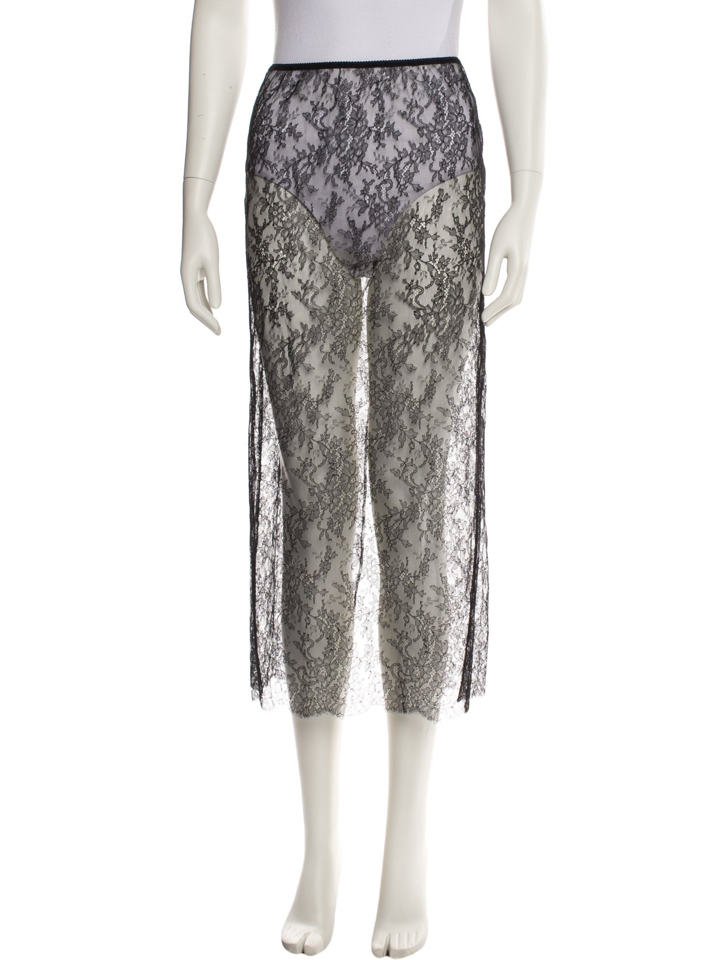 Tibi Lace Pattern Midi Length Skirt