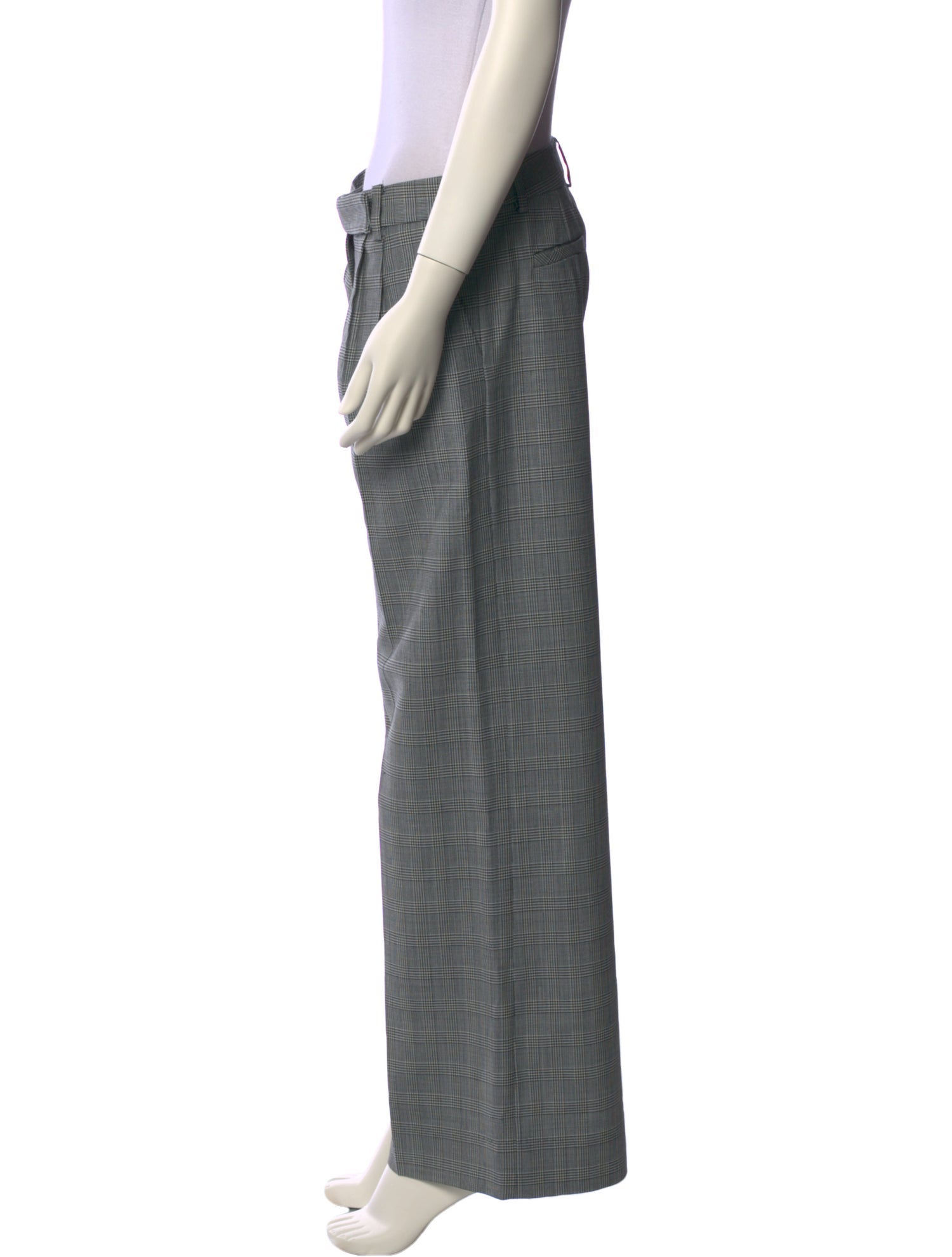 Tibi Plaid Print Wide Leg Pants