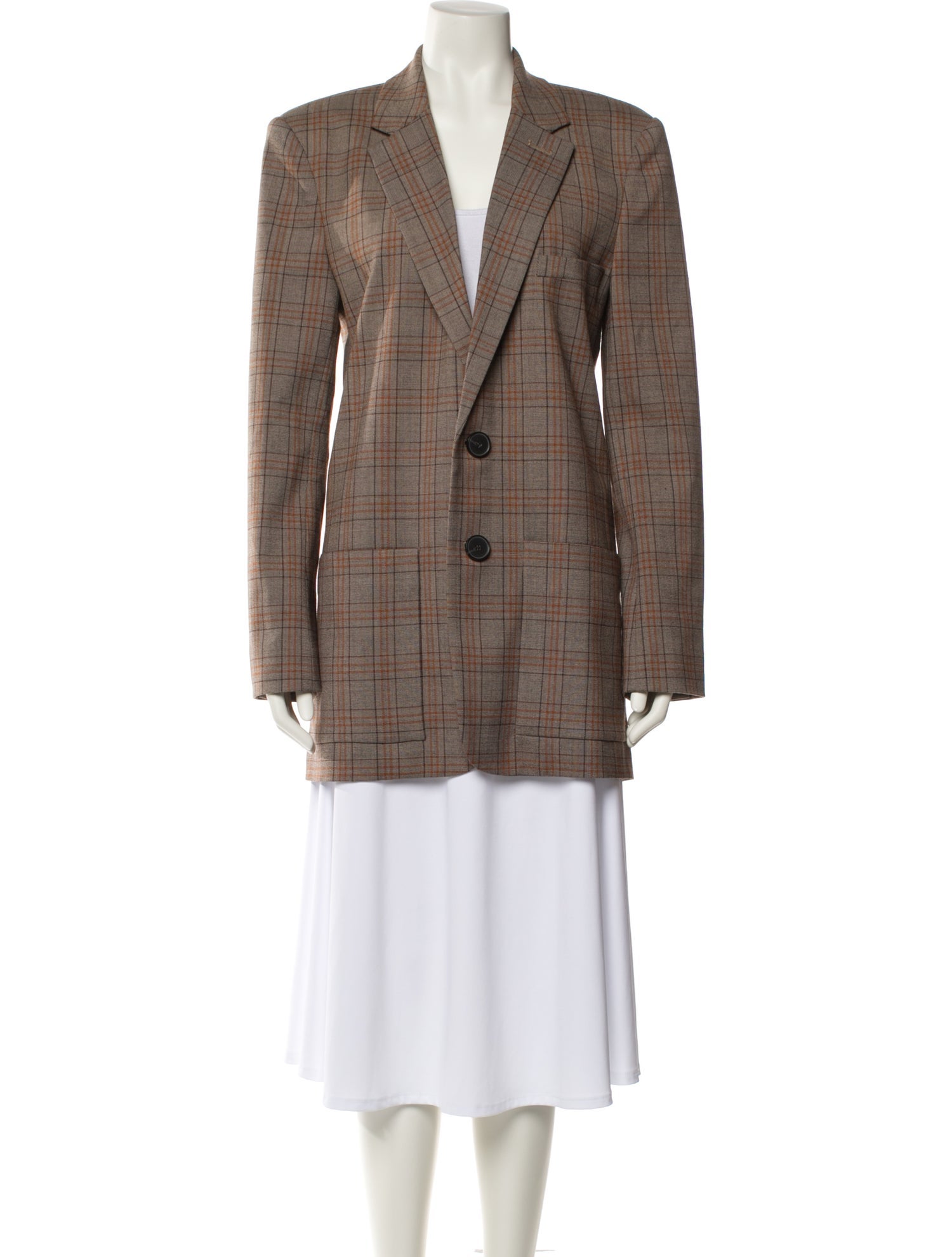Tibi Plaid Print Blazer
