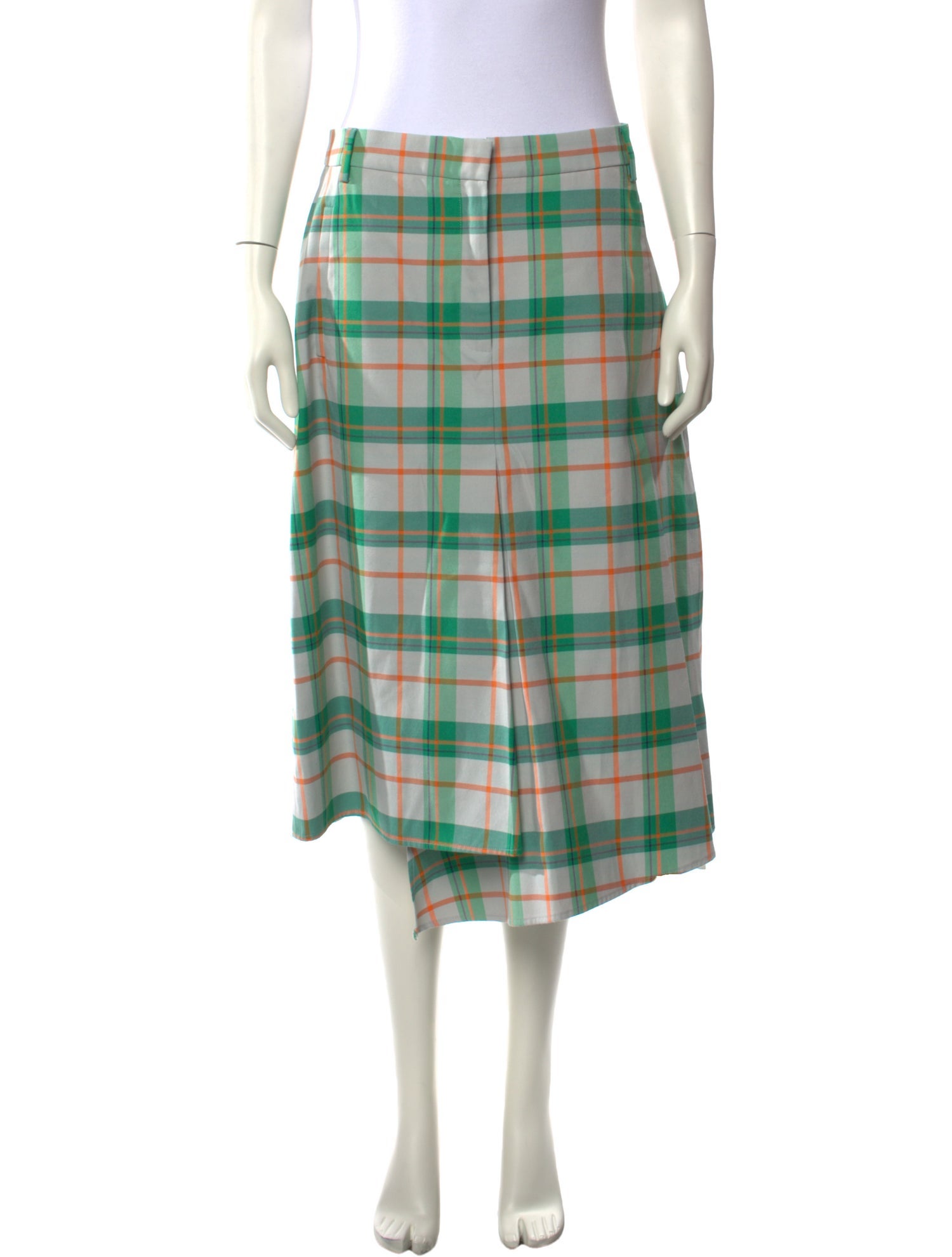 Tibi Plaid Print Knee-Length Skirt