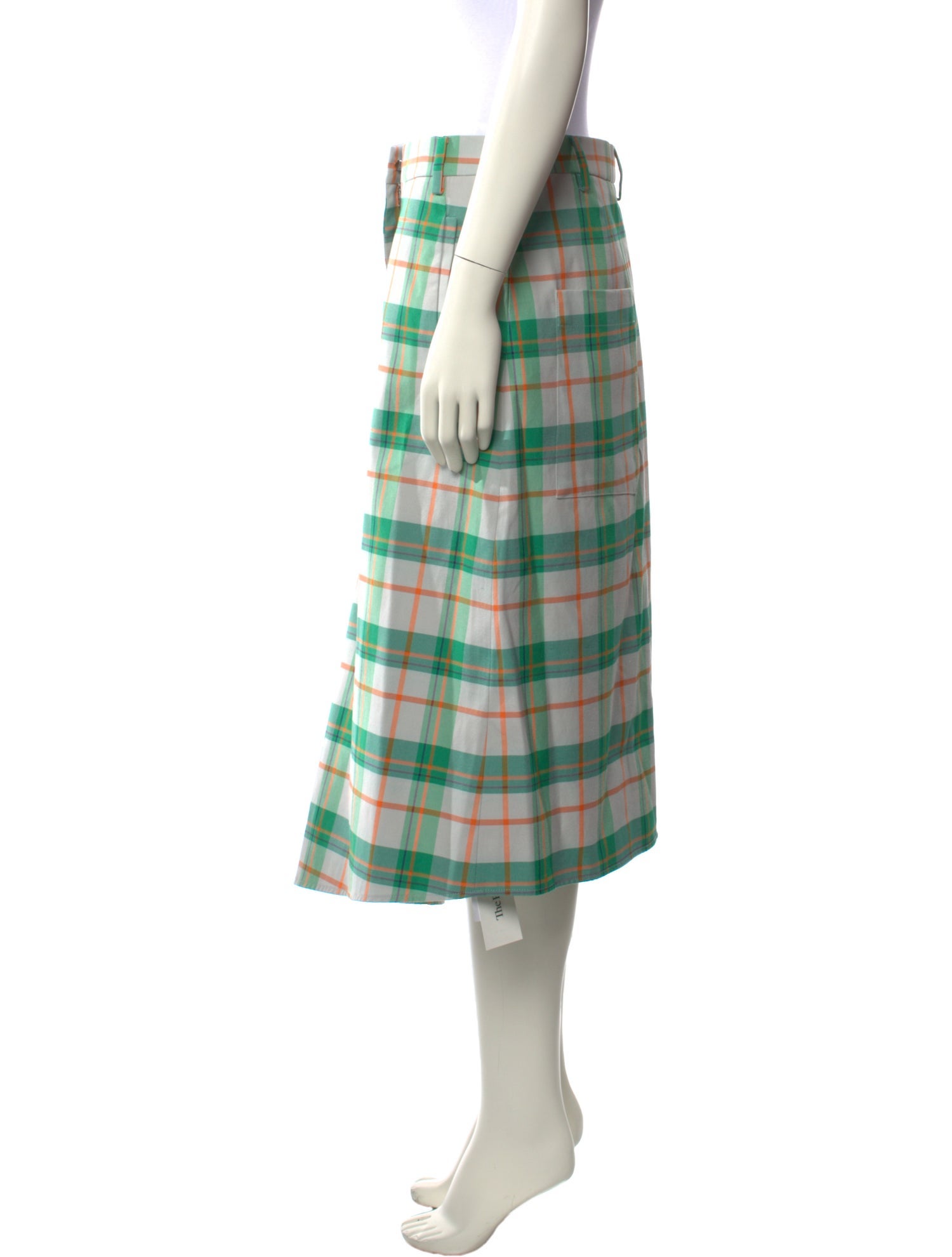 Tibi Plaid Print Knee-Length Skirt