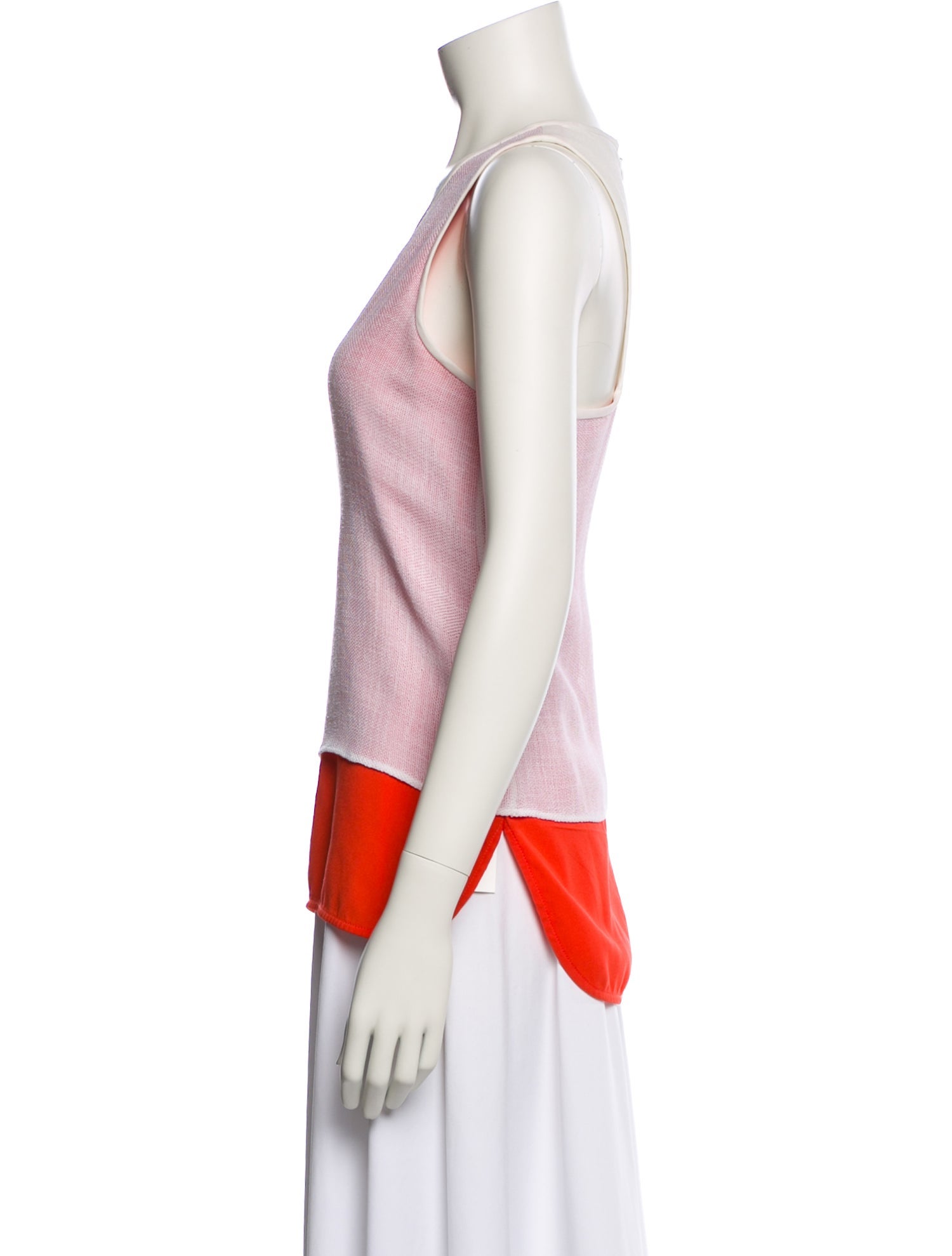 Tibi Colorblock Pattern Scoop Neck Top