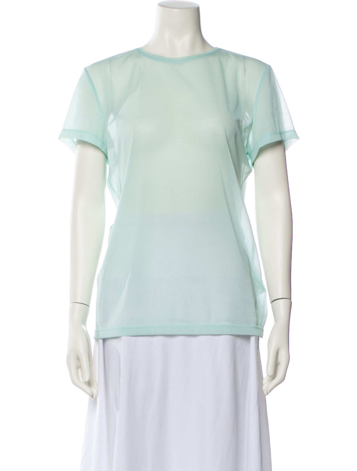 Tibi Bateau Neckline Short Sleeve T-Shirt