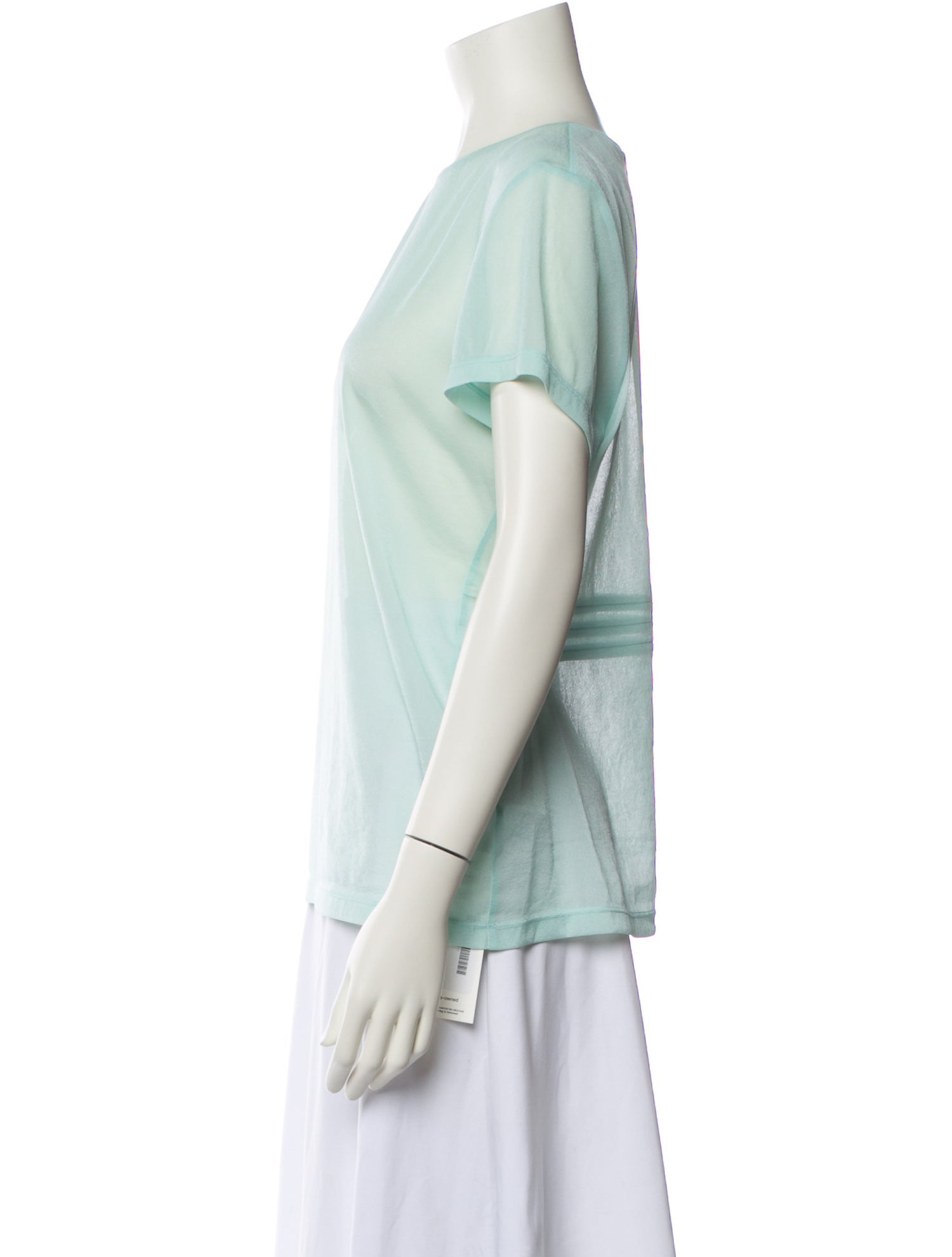 Tibi Bateau Neckline Short Sleeve T-Shirt