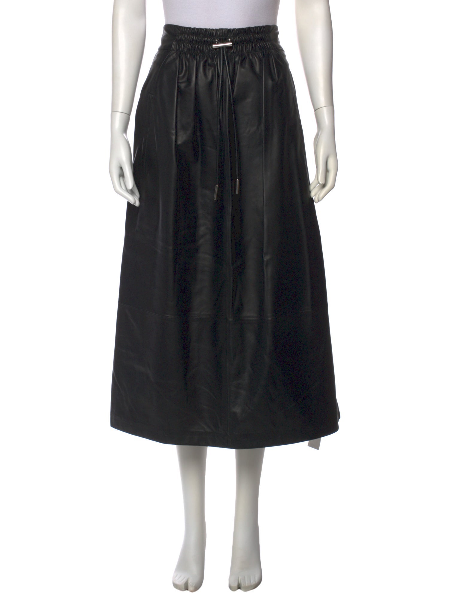 Tibi Lamb Leather Midi Length Skirt