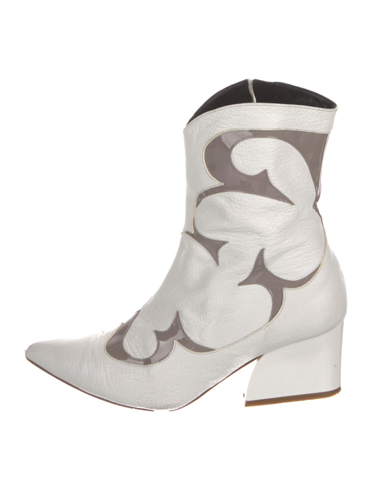 Tibi Leather Patterned Western Boots
