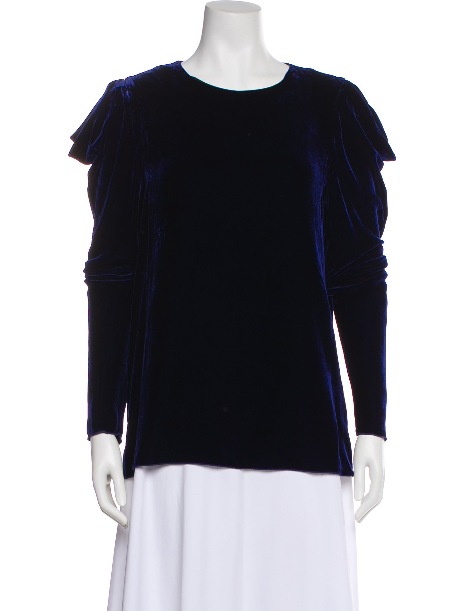 Tibi Scoop Neck Three-Quarter Sleeve Top