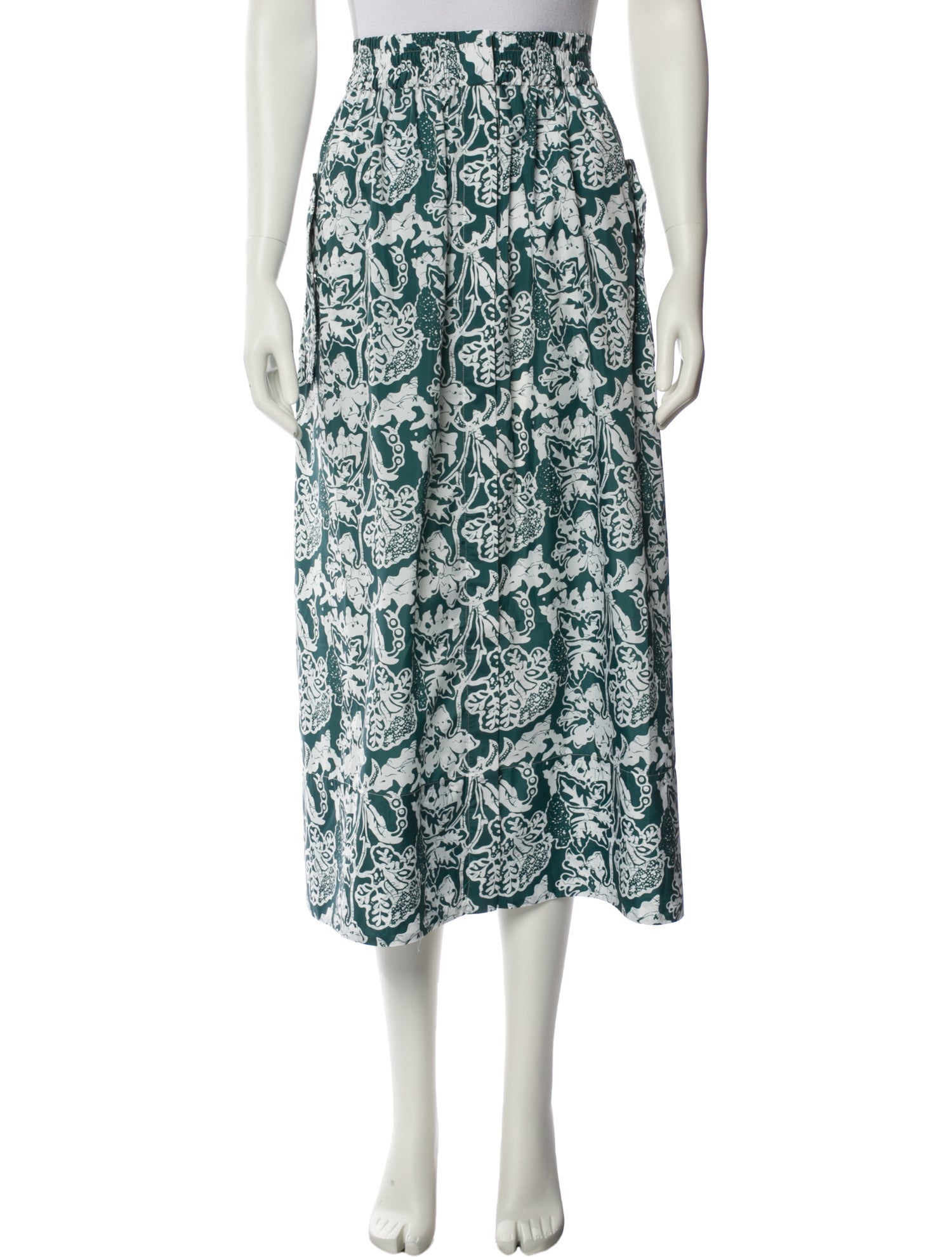 Tibi Printed Midi Length Skirt